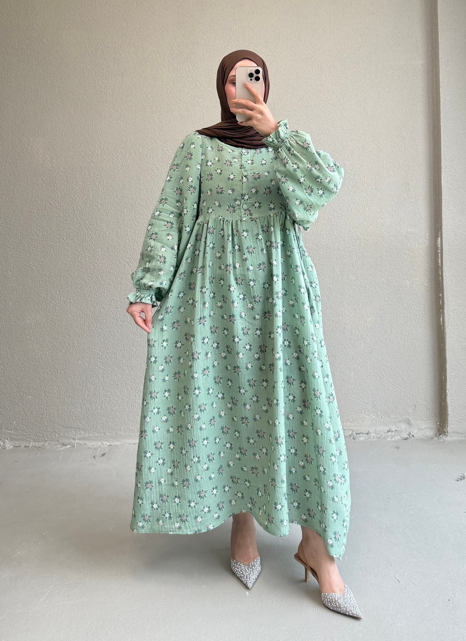 0091 Çiçek müslin elbise