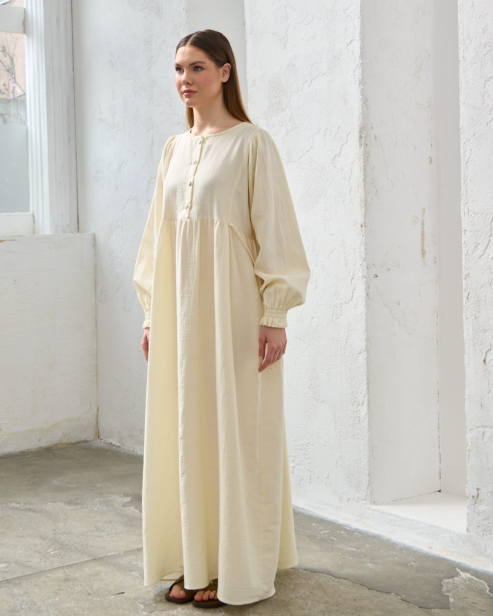 0078 Müslin Belden Bağlamalı Elbise