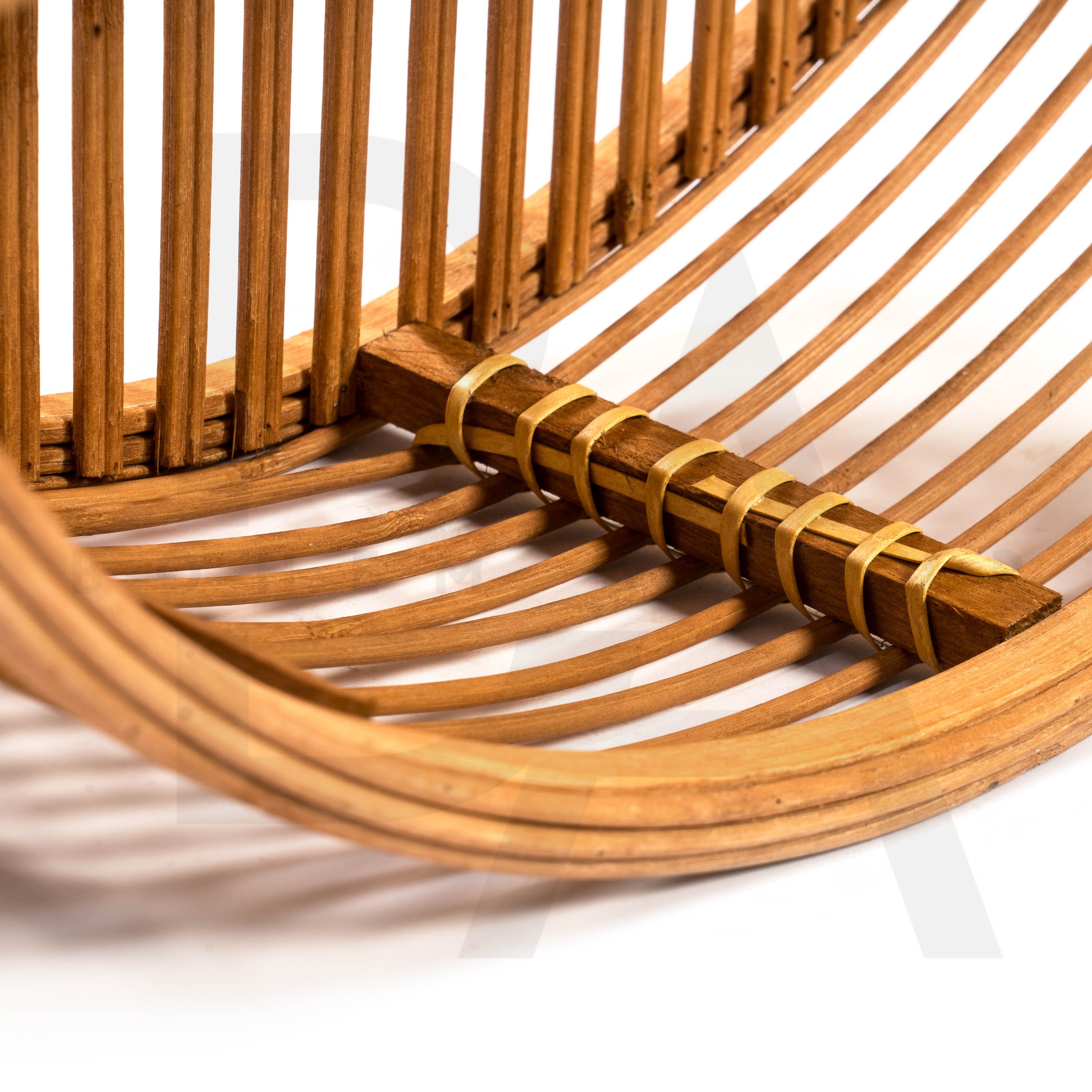 2 Raflı Oval Bambu Raflık