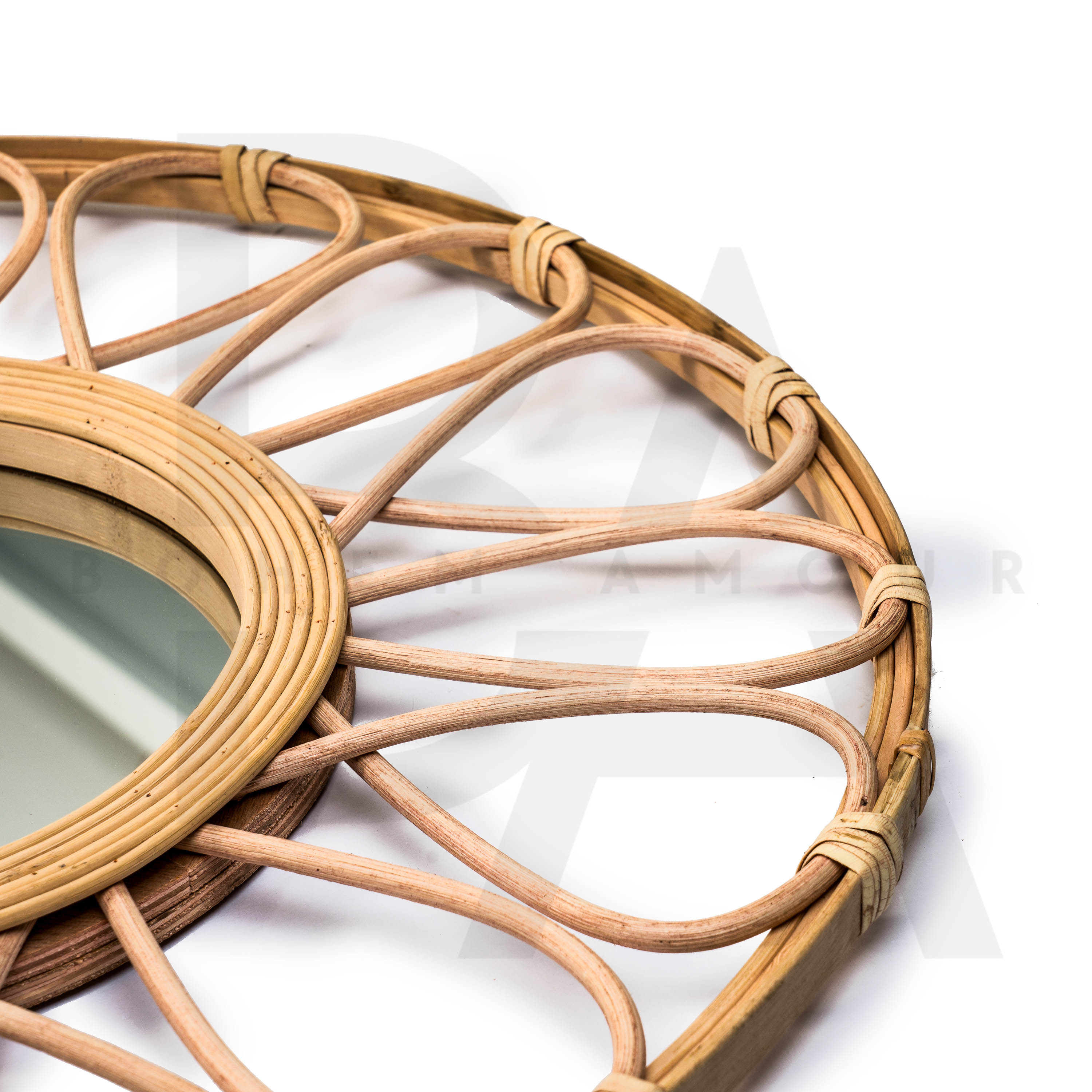 Yuvarlak Göz Damla Bambu Ayna