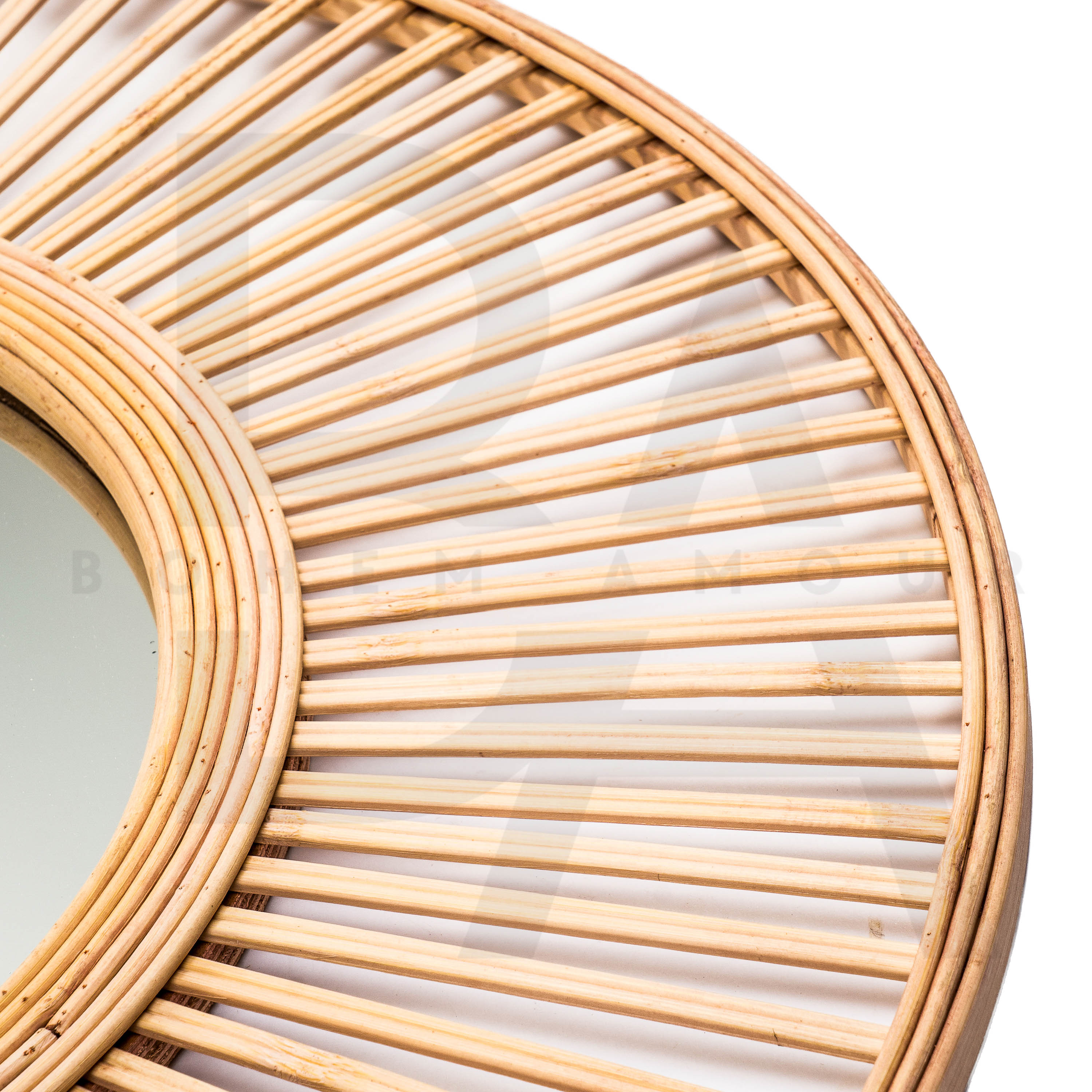 Yuvarlak Düz Çubuk Bambu Ayna