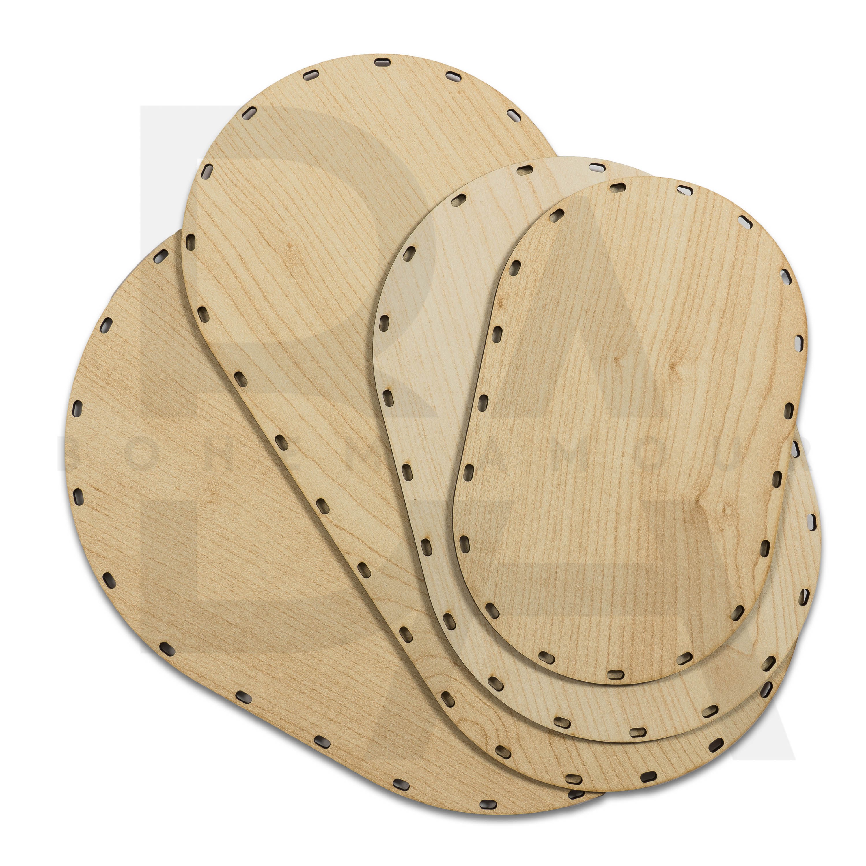 4'lü Oval Delikli Rattan Altlık Seti