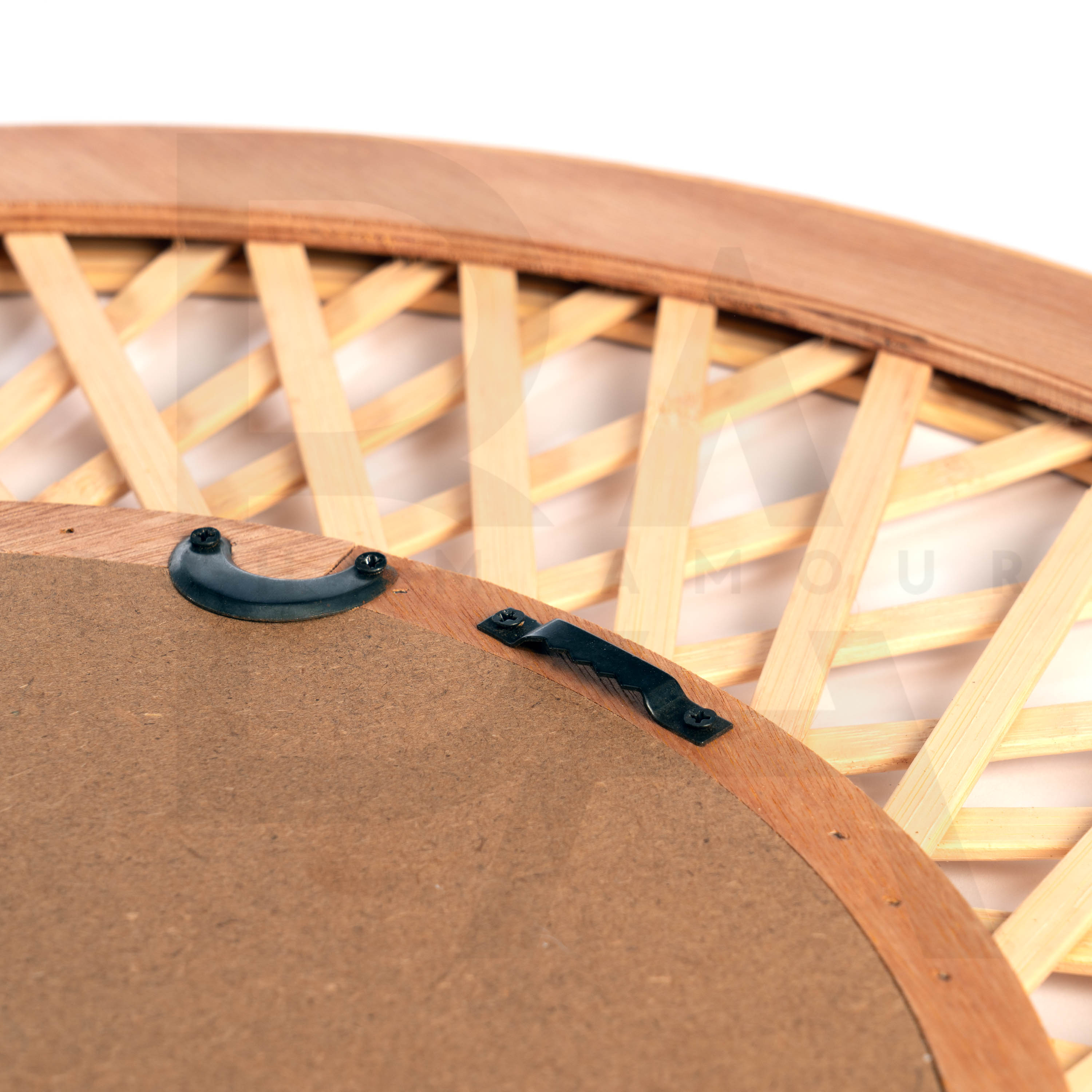 Yuvarlak Kesişim Çizgiler Bambu Ayna