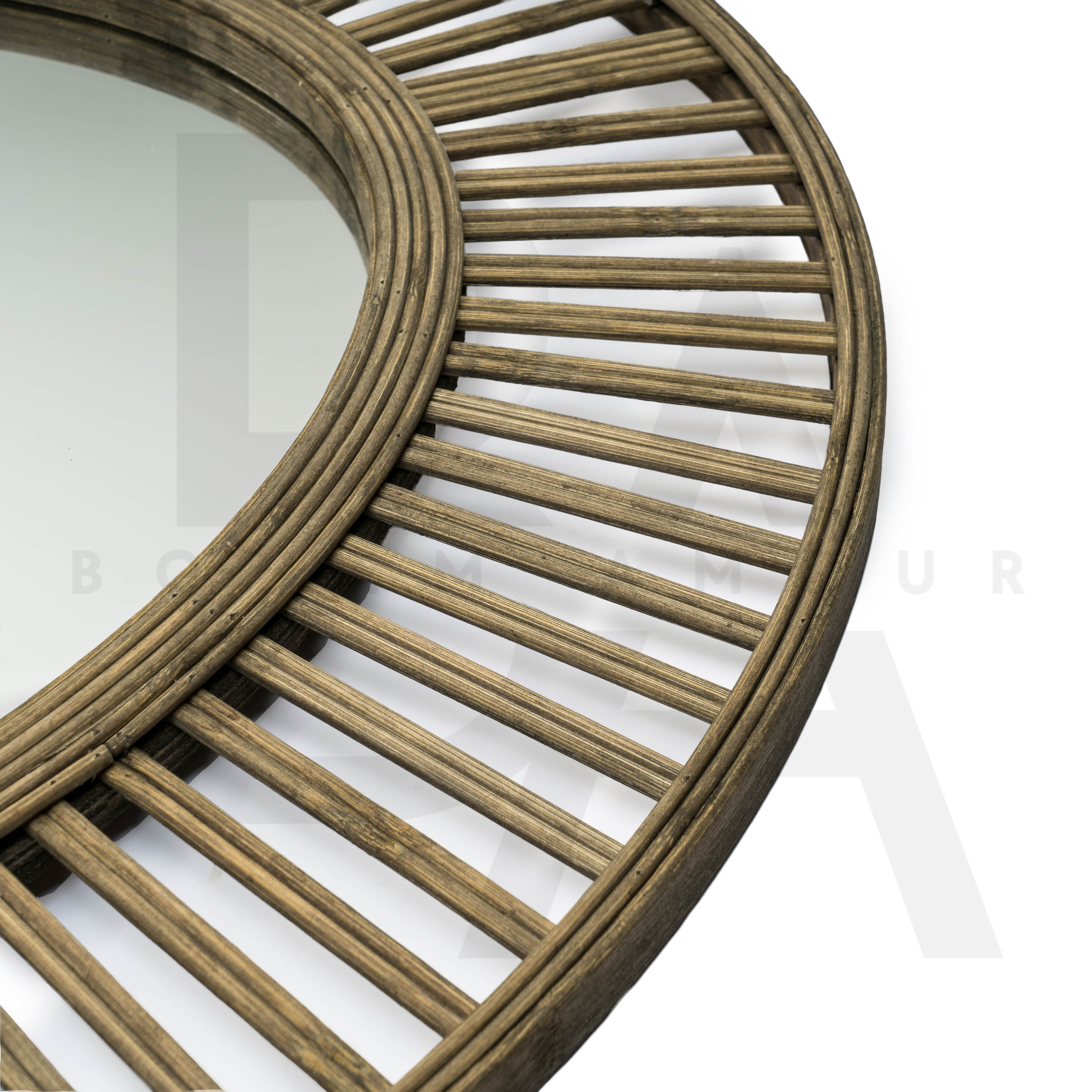Oval Vintage Bambu Ayna