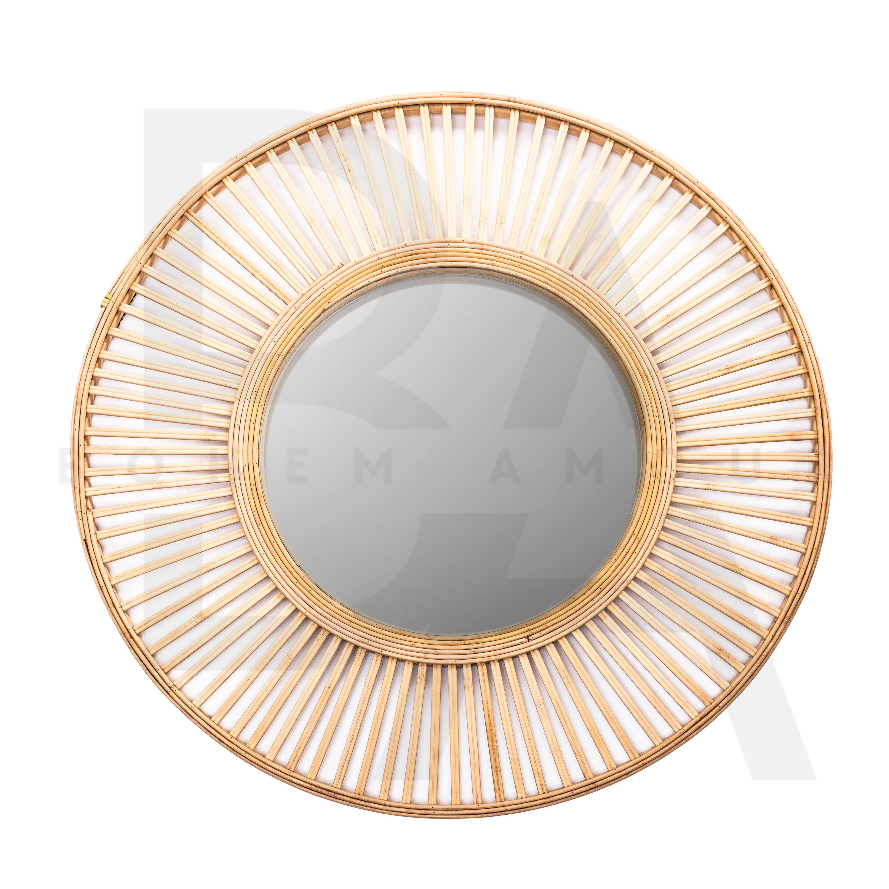 Yuvarlak Düz Çubuk Bambu Ayna