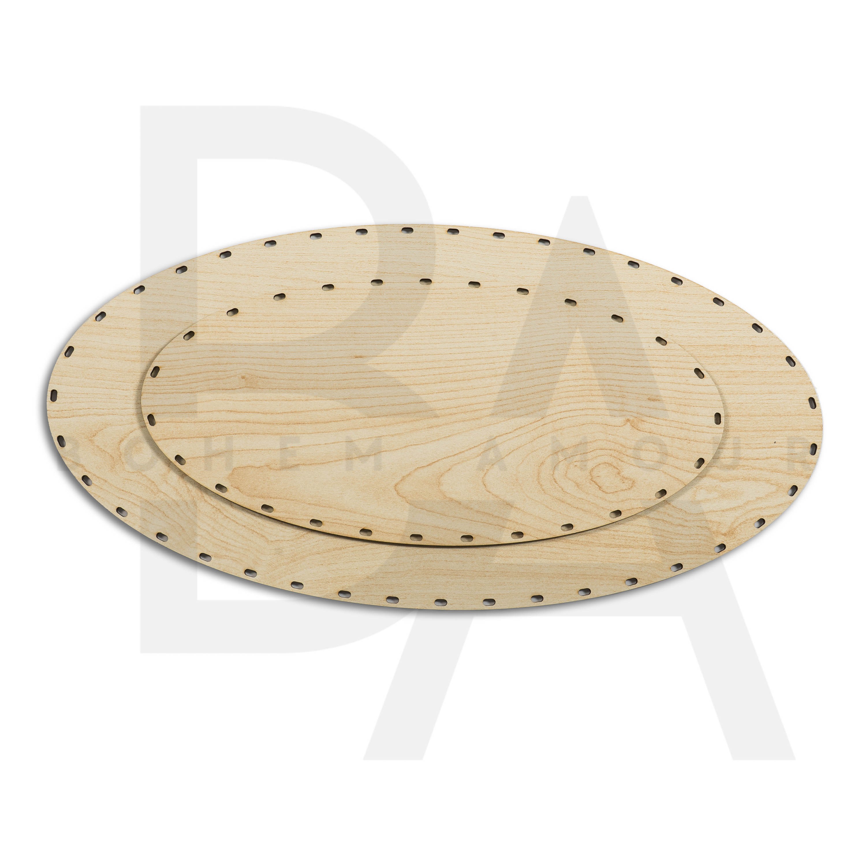 2'li Elips Delikli Rattan Altlık Seti