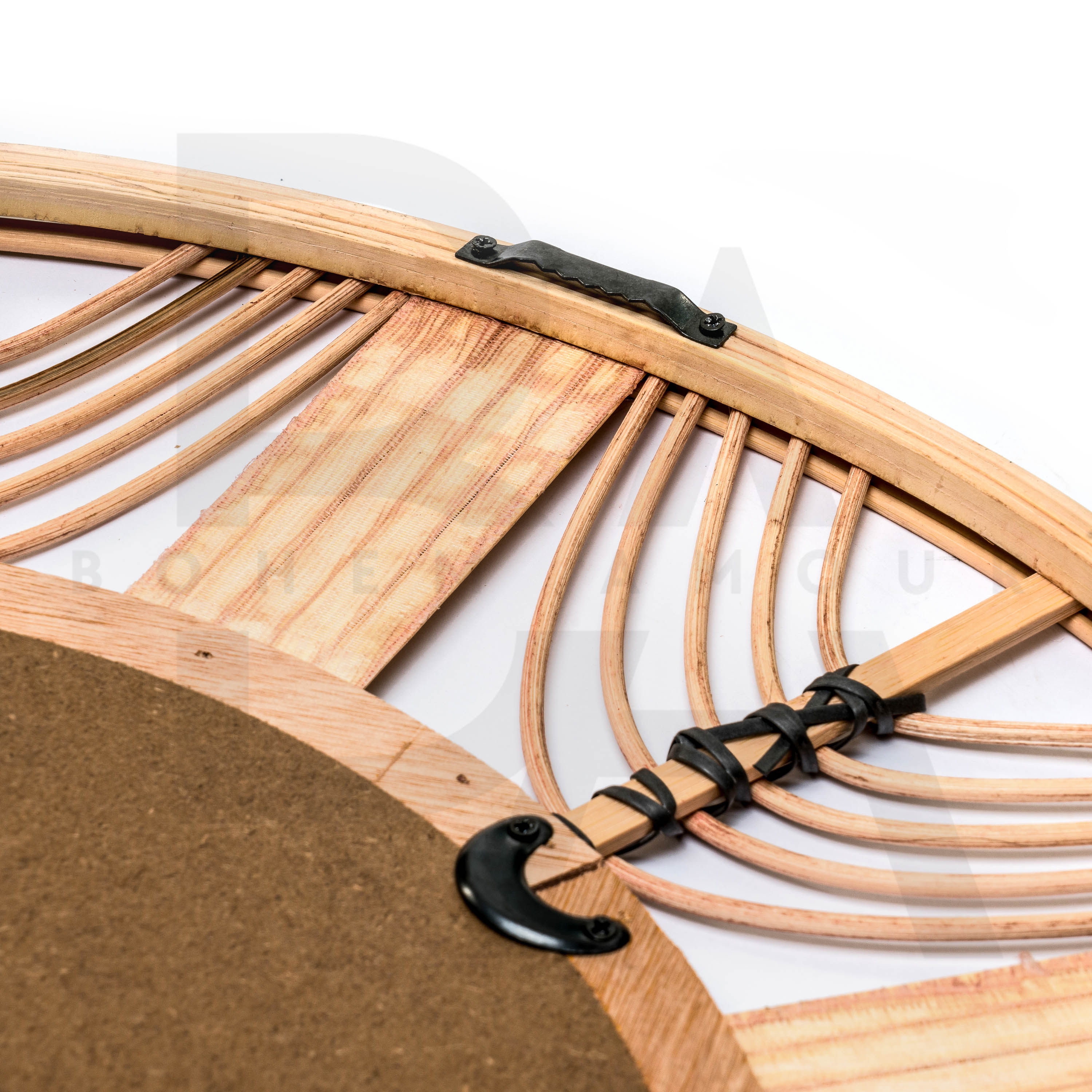 Yuvarlak Kavisli Halkalar Bambu Ayna