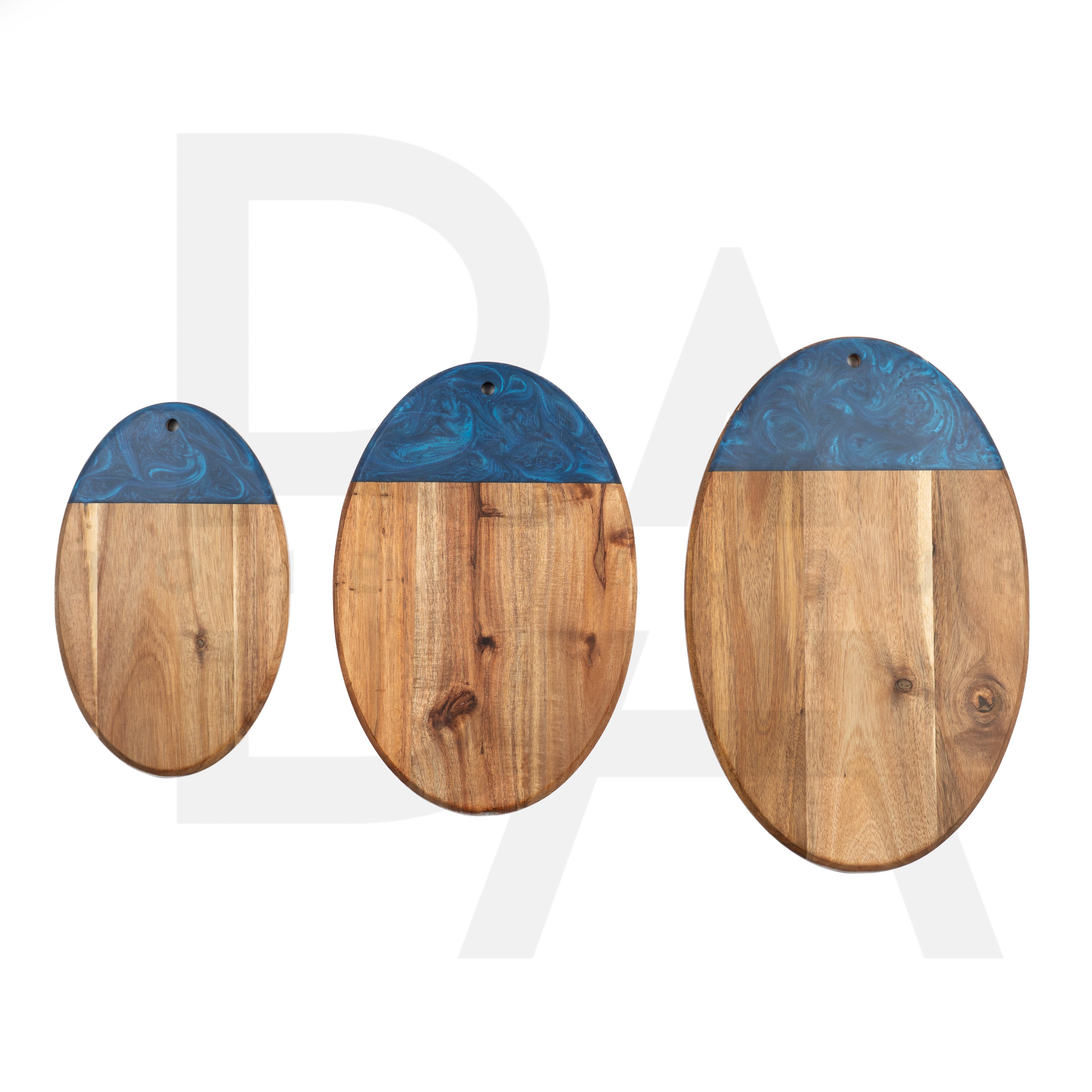 Epoksi Detaylı Oval Ahşap Sunumluk