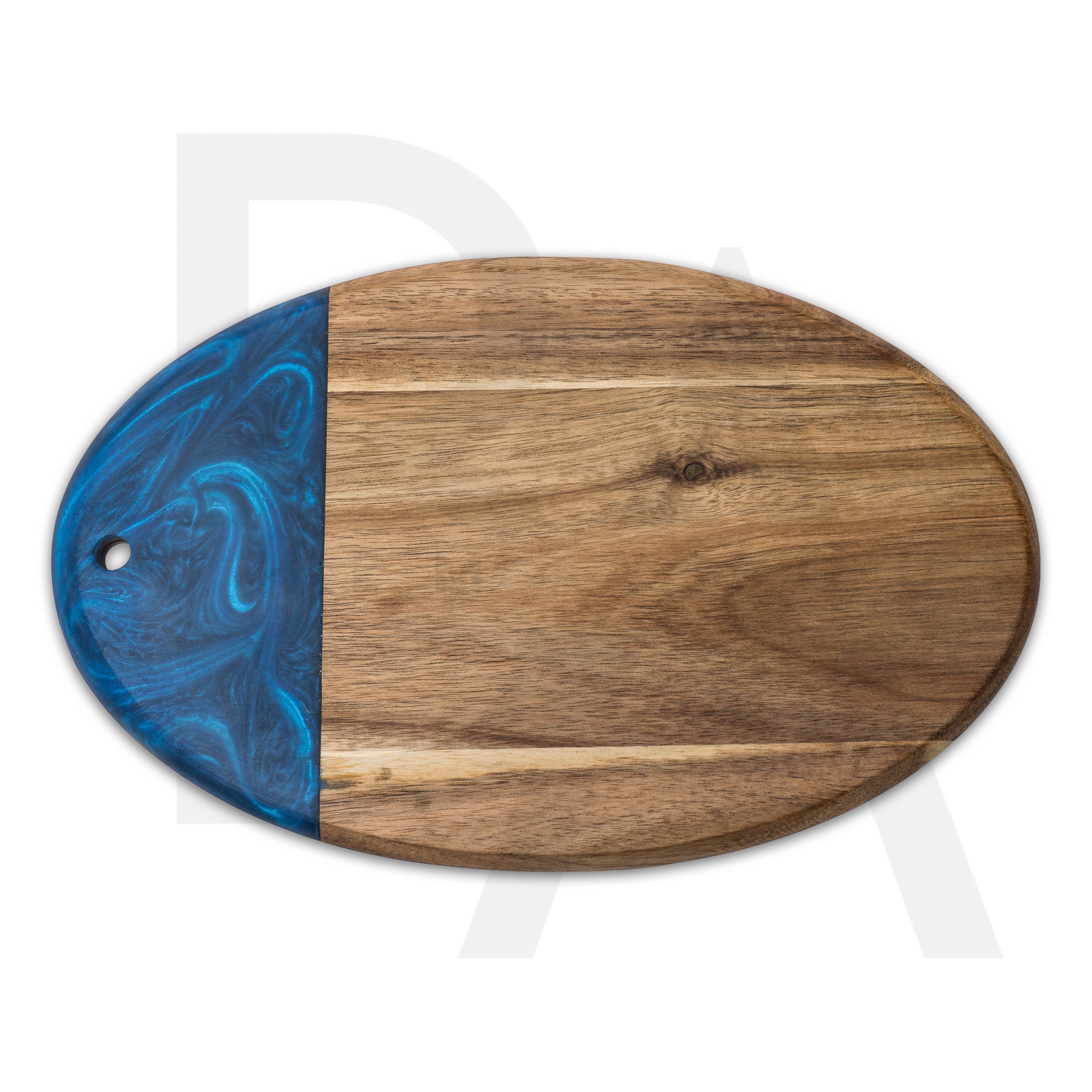 Epoksi Detaylı Oval Ahşap Sunumluk