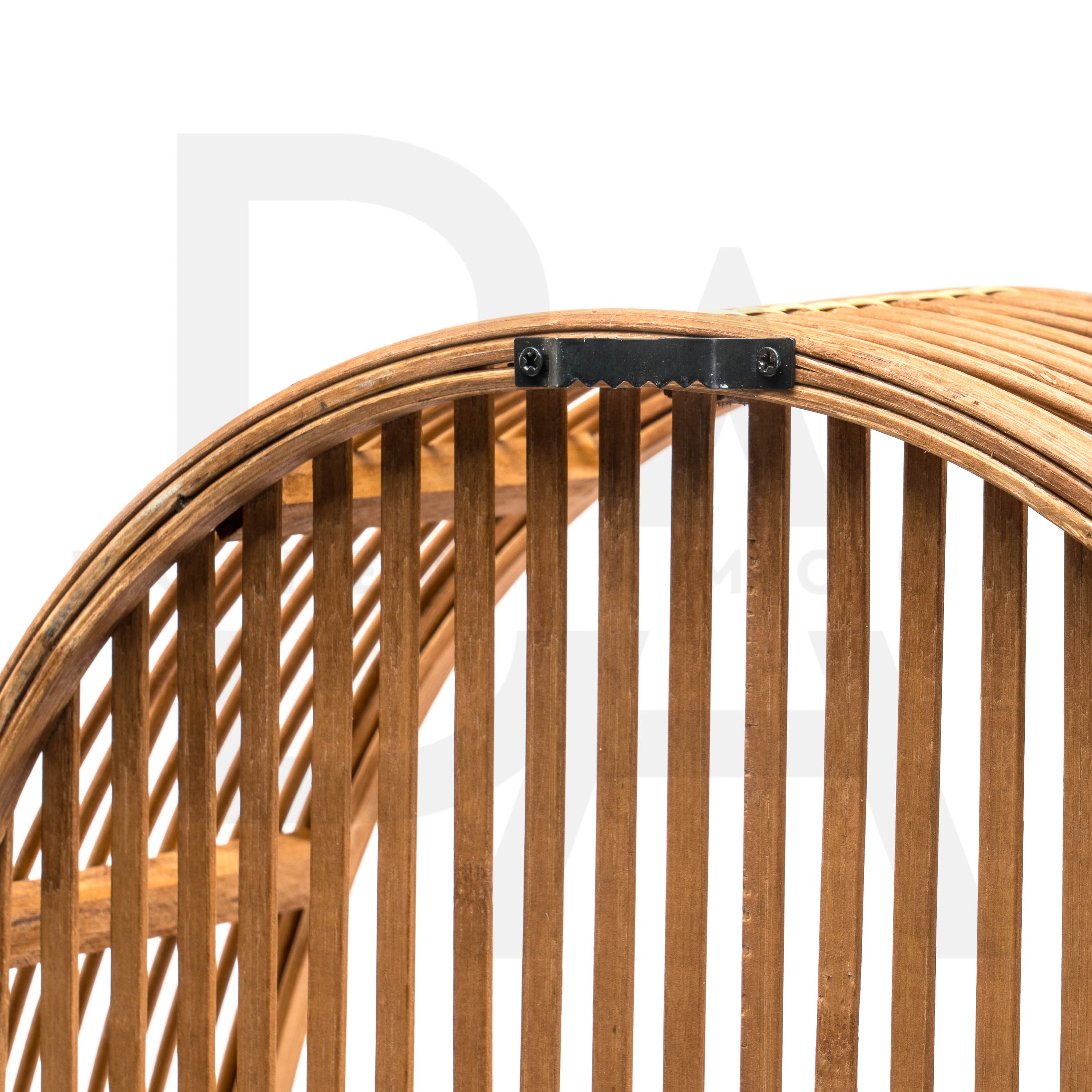 2 Raflı Oval Bambu Raflık