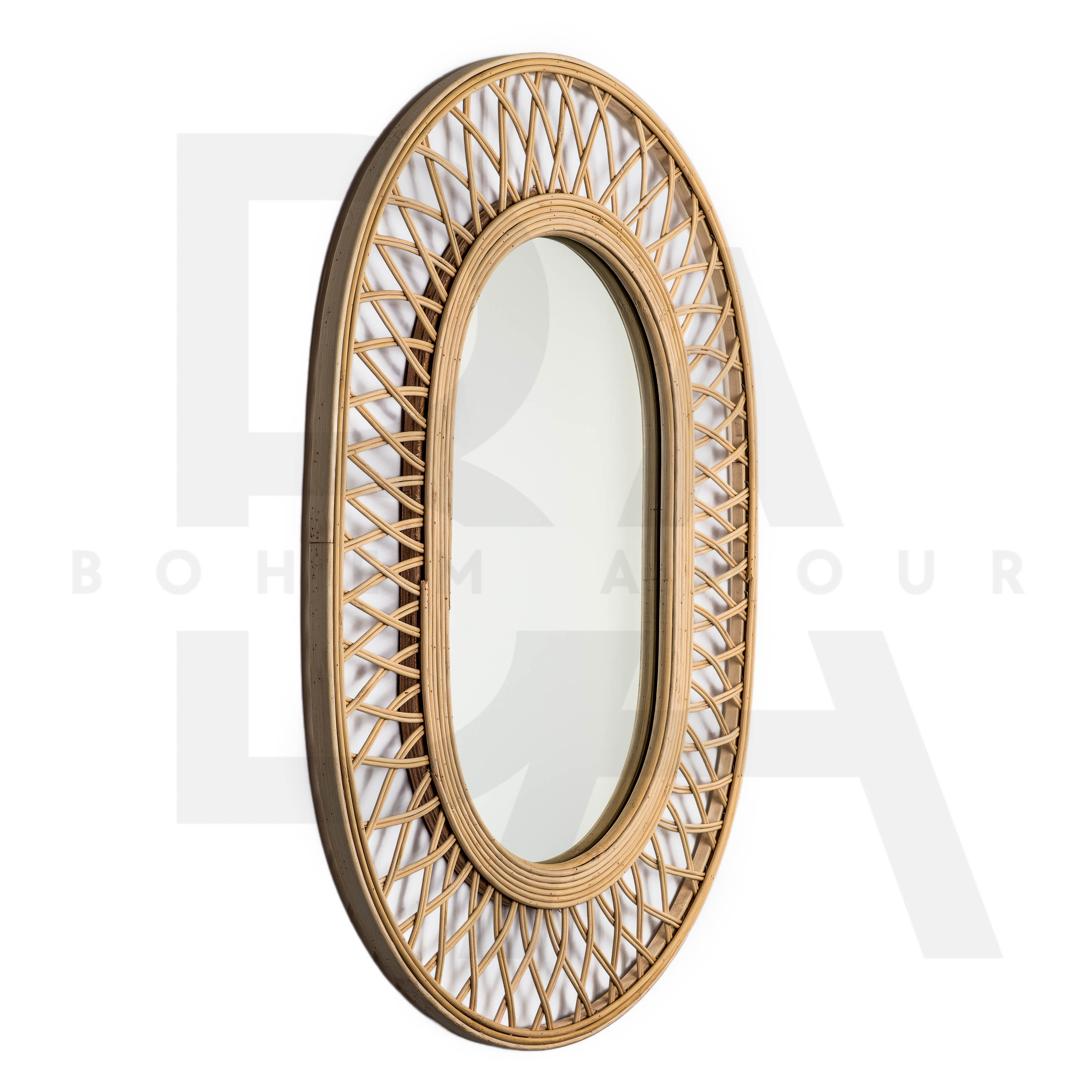 Oval Harmoni Bambu Ayna
