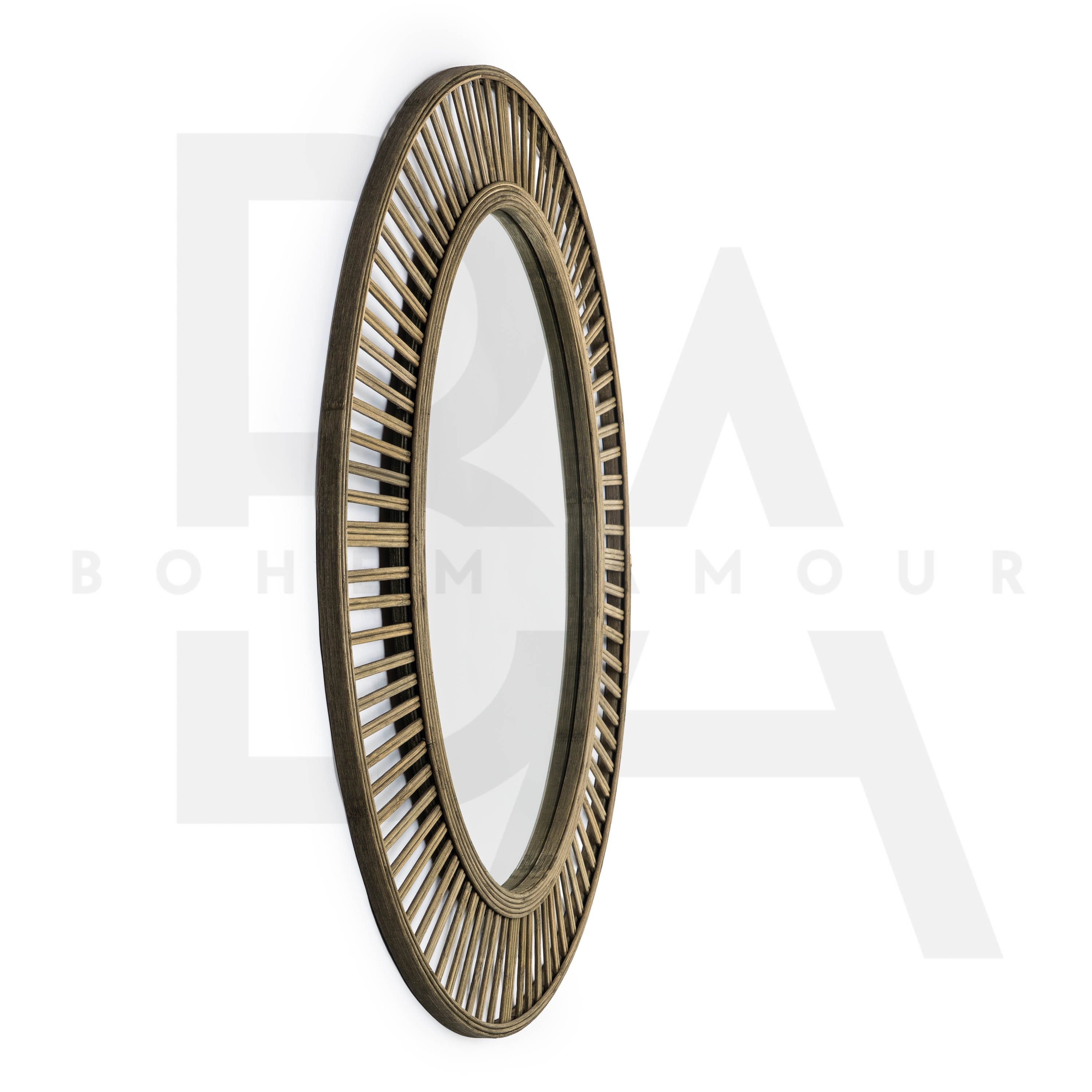 Oval Vintage Bambu Ayna