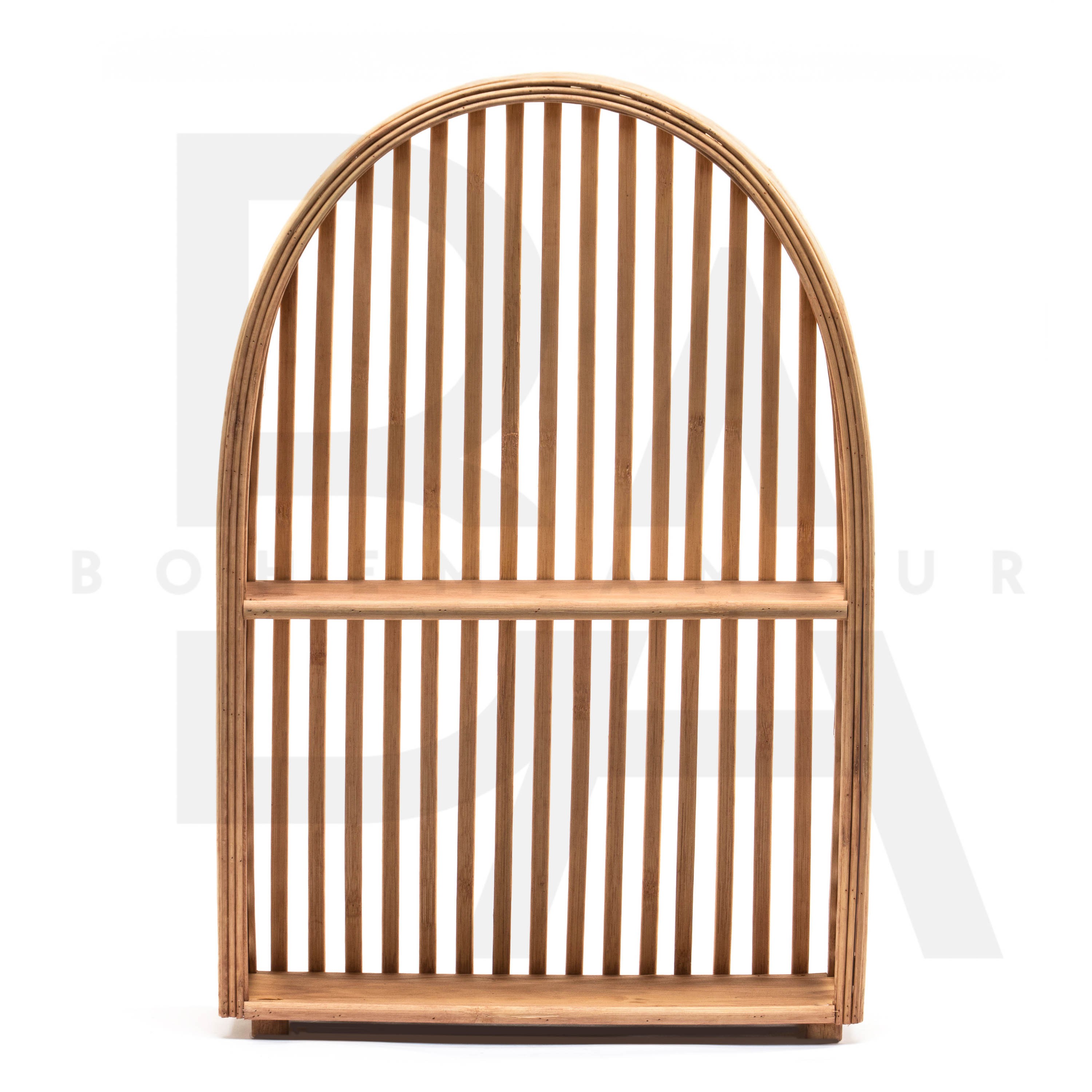 Yarım Oval Ayaklı Bambu Raflık
