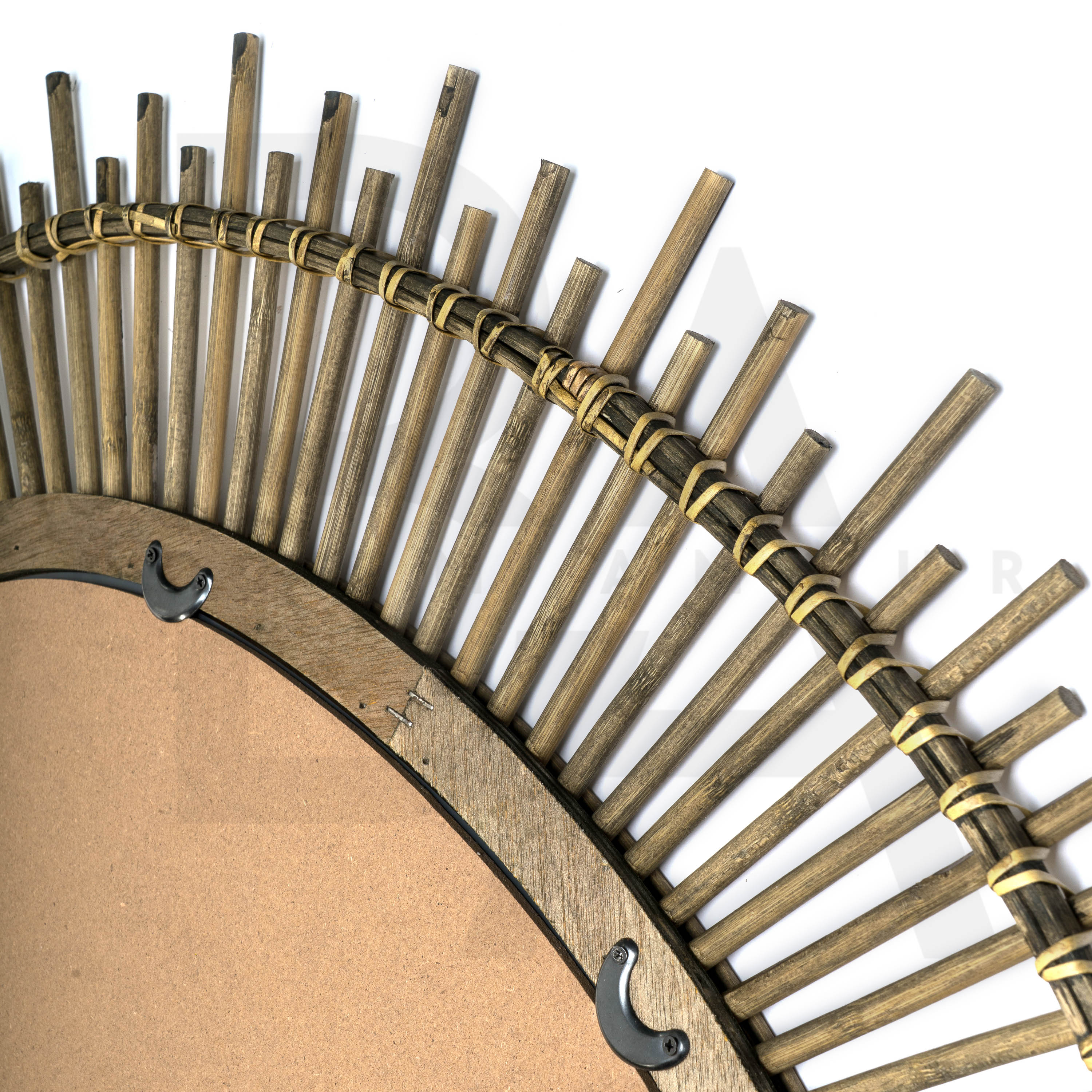 Oval Tropik Rüzgarı Bambu Ayna