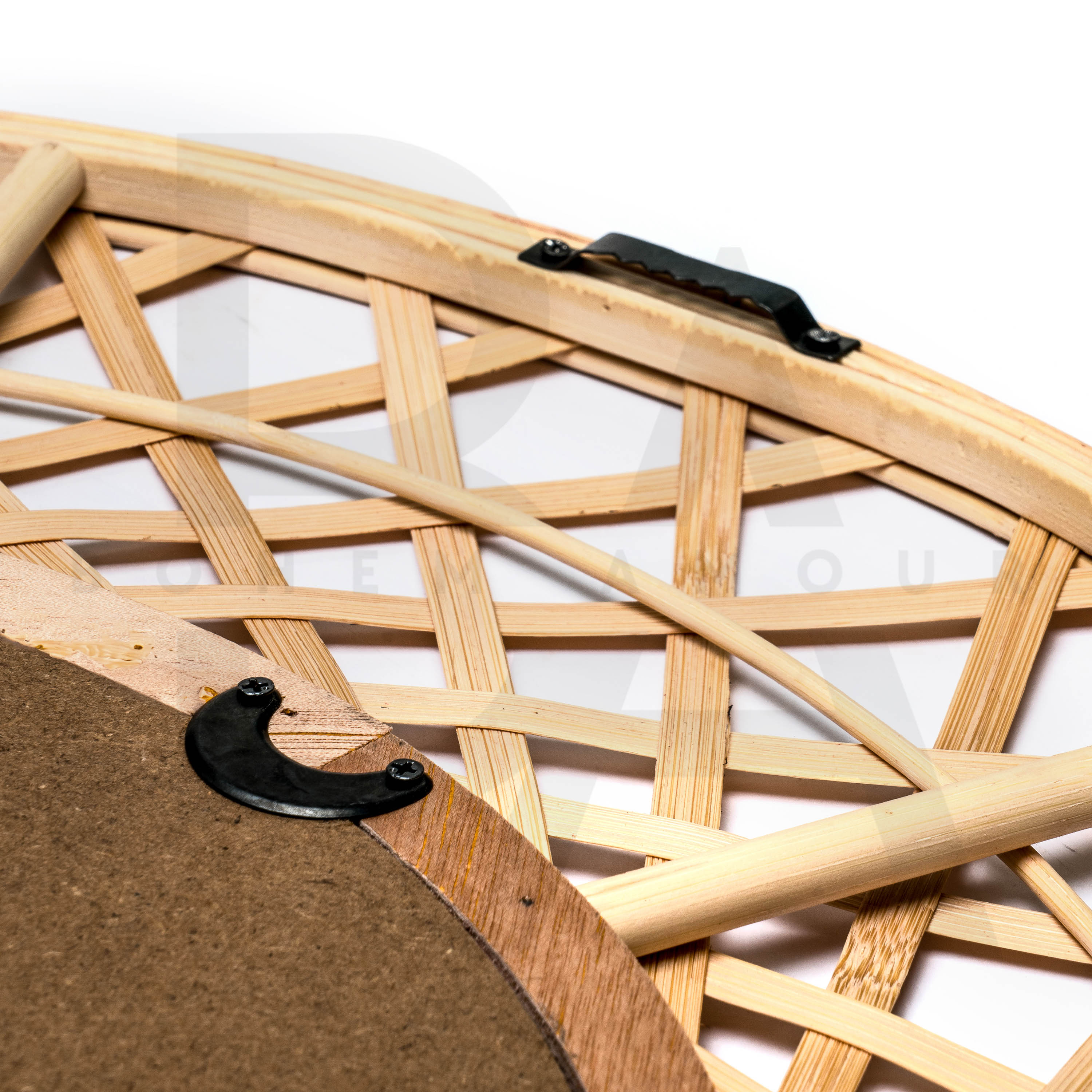 Yuvarlak Karma Örgü Bambu Ayna