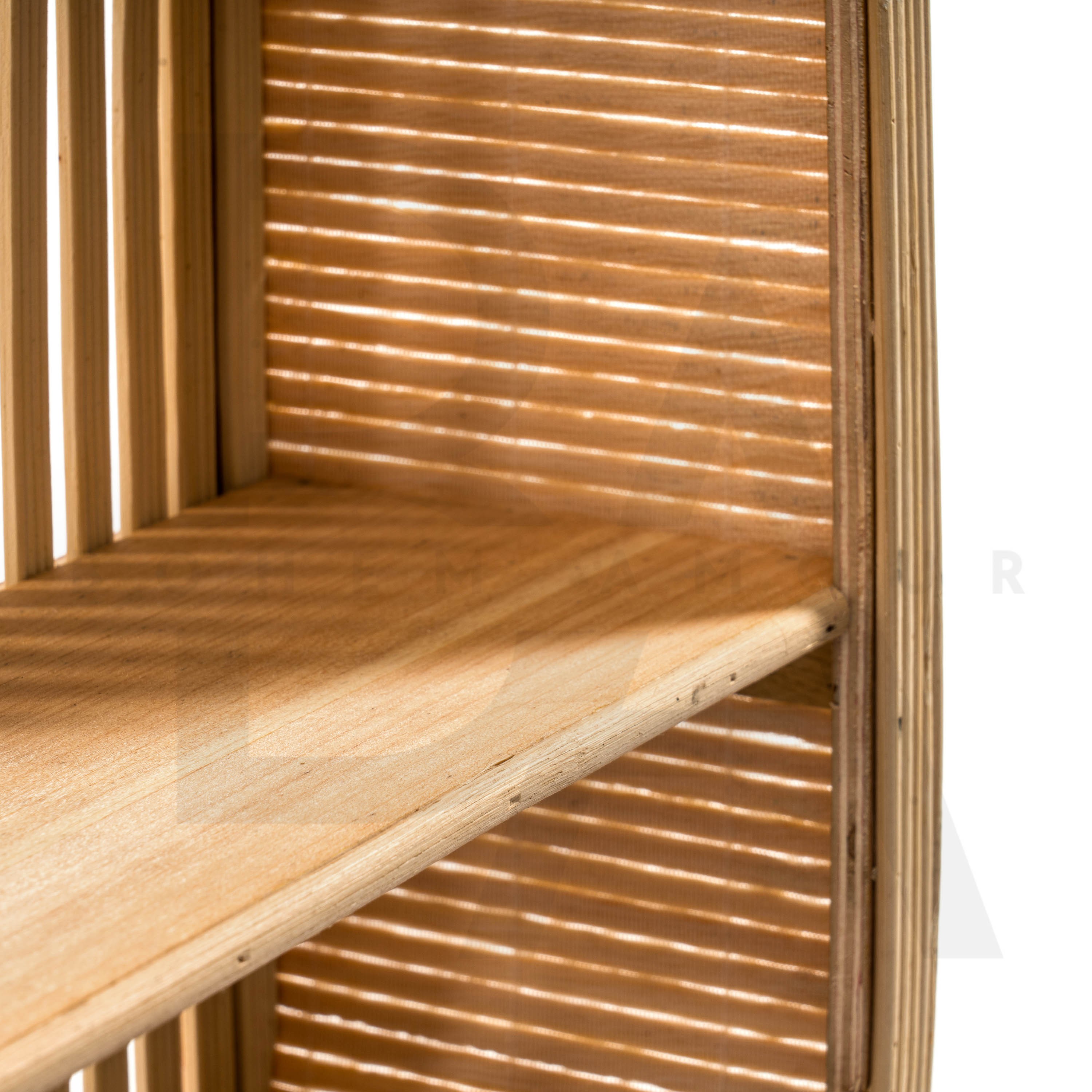 Oval Köşeli Ayaklı Bambu Raflık