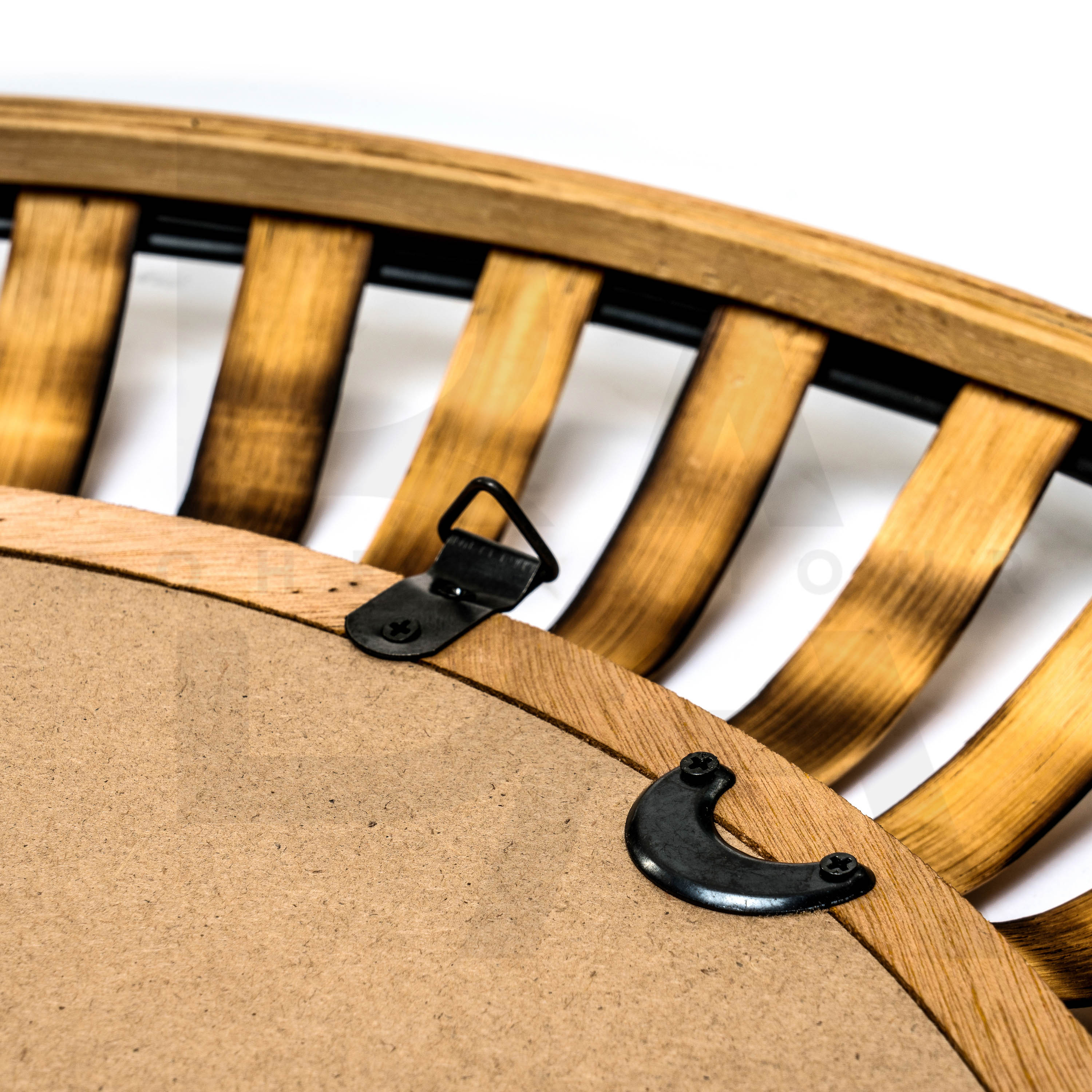 Yuvarlak Siyah Kenarlı Bambu Ayna