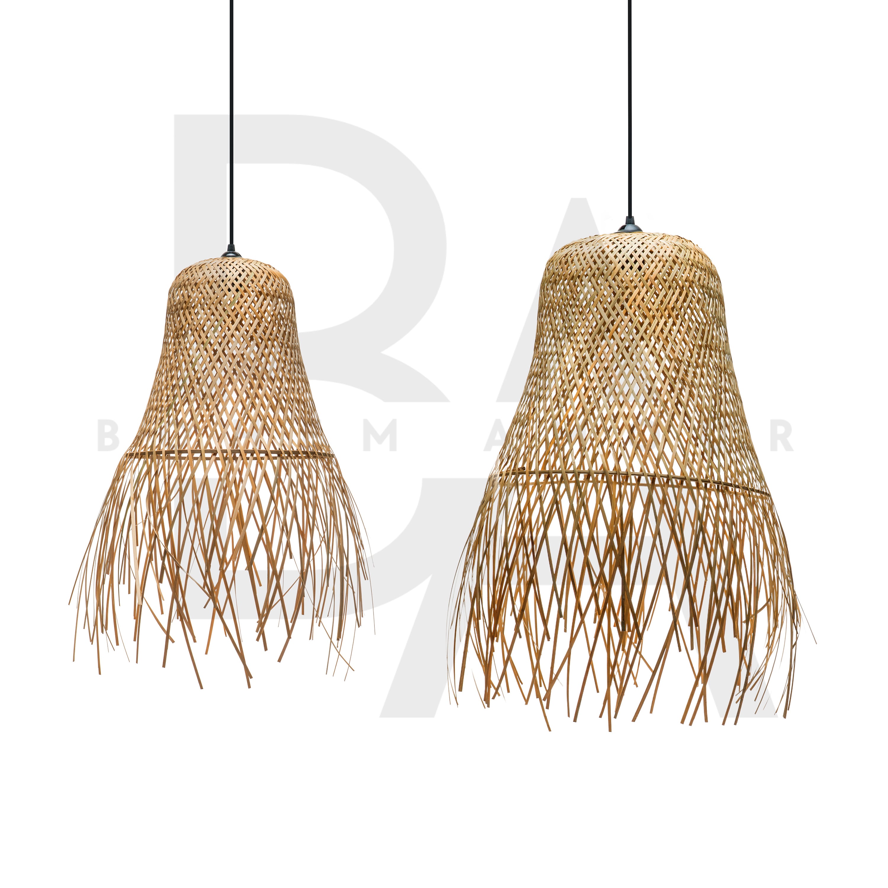 Saçaklı Çan Form Bambu Avize