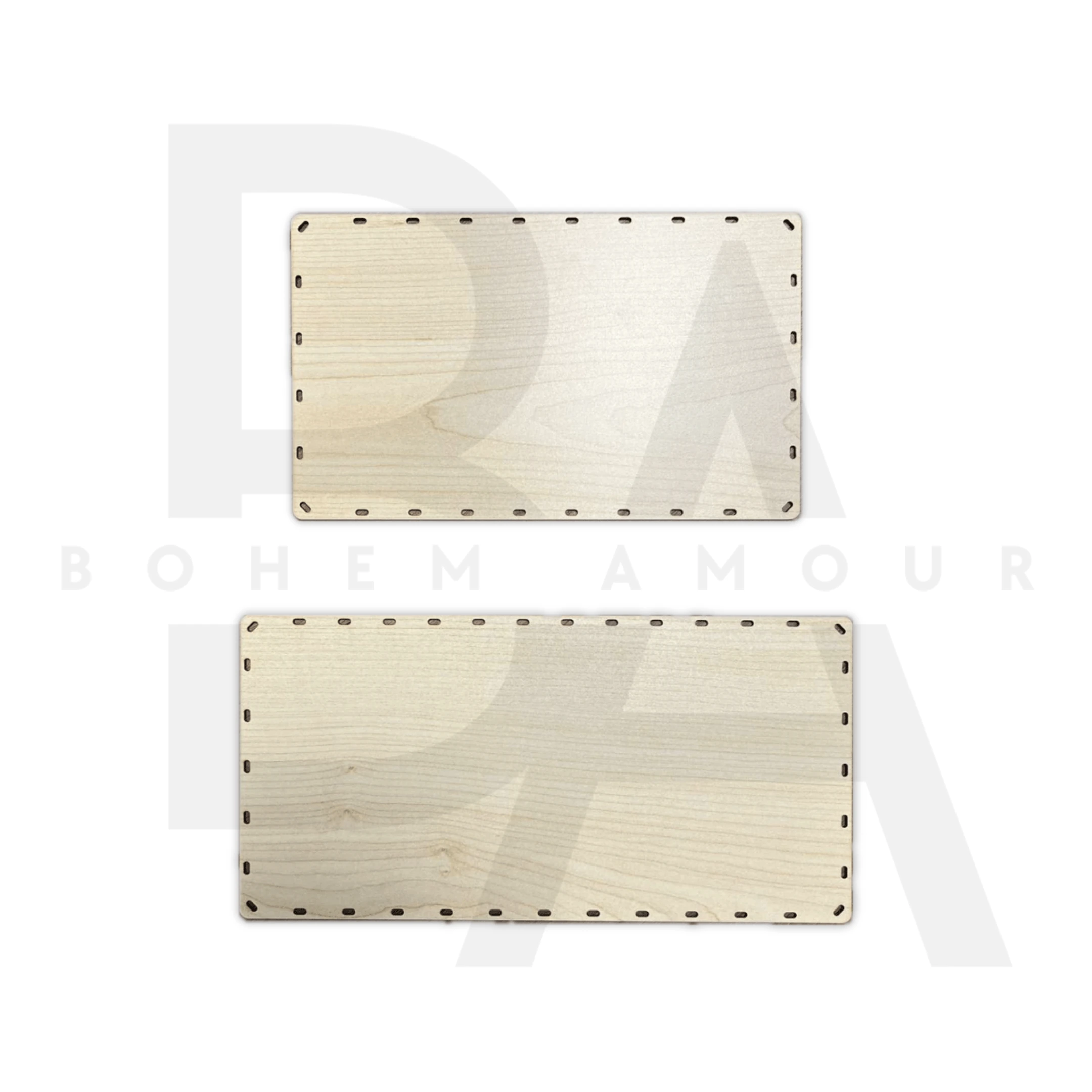 2'li Dikdörtgen Delikli Rattan Altlık Seti