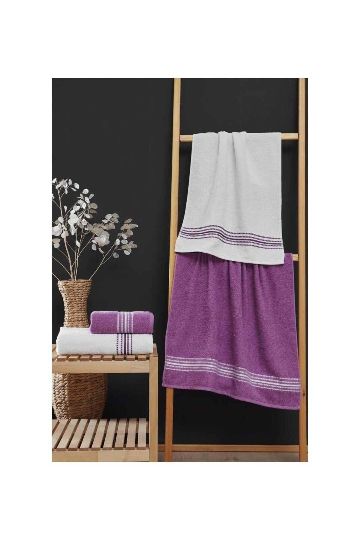 4 Lü Banyo Havlusu Seti Elvin - (2 adet 70X140 + 2 adet 50x90)