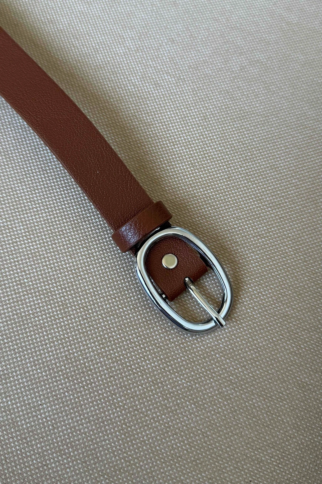 Dakota Gümüş Tokalı Taba Kadın Kemer