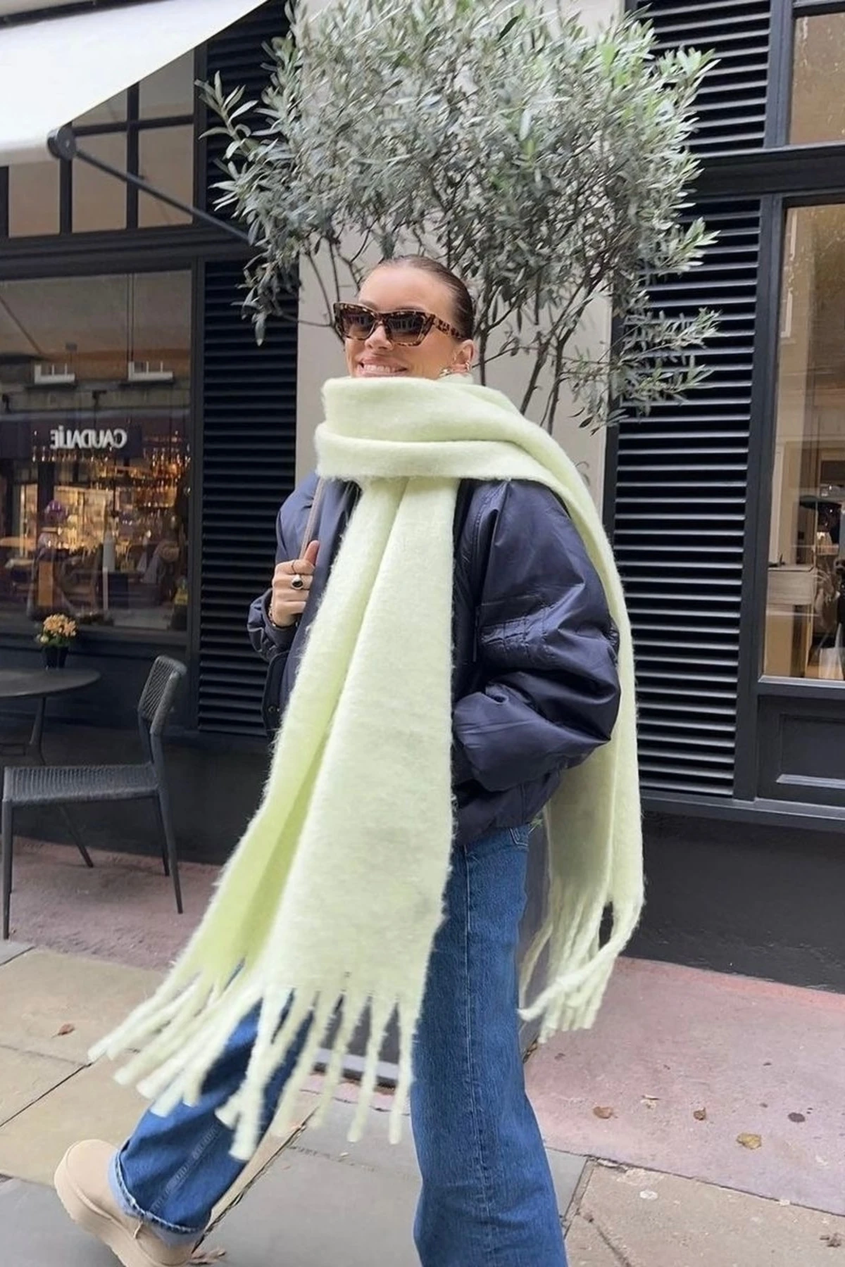 Alessa Atkı Yumuşak Dokulu Omuz Şalı (Sarı) - sarı yellow