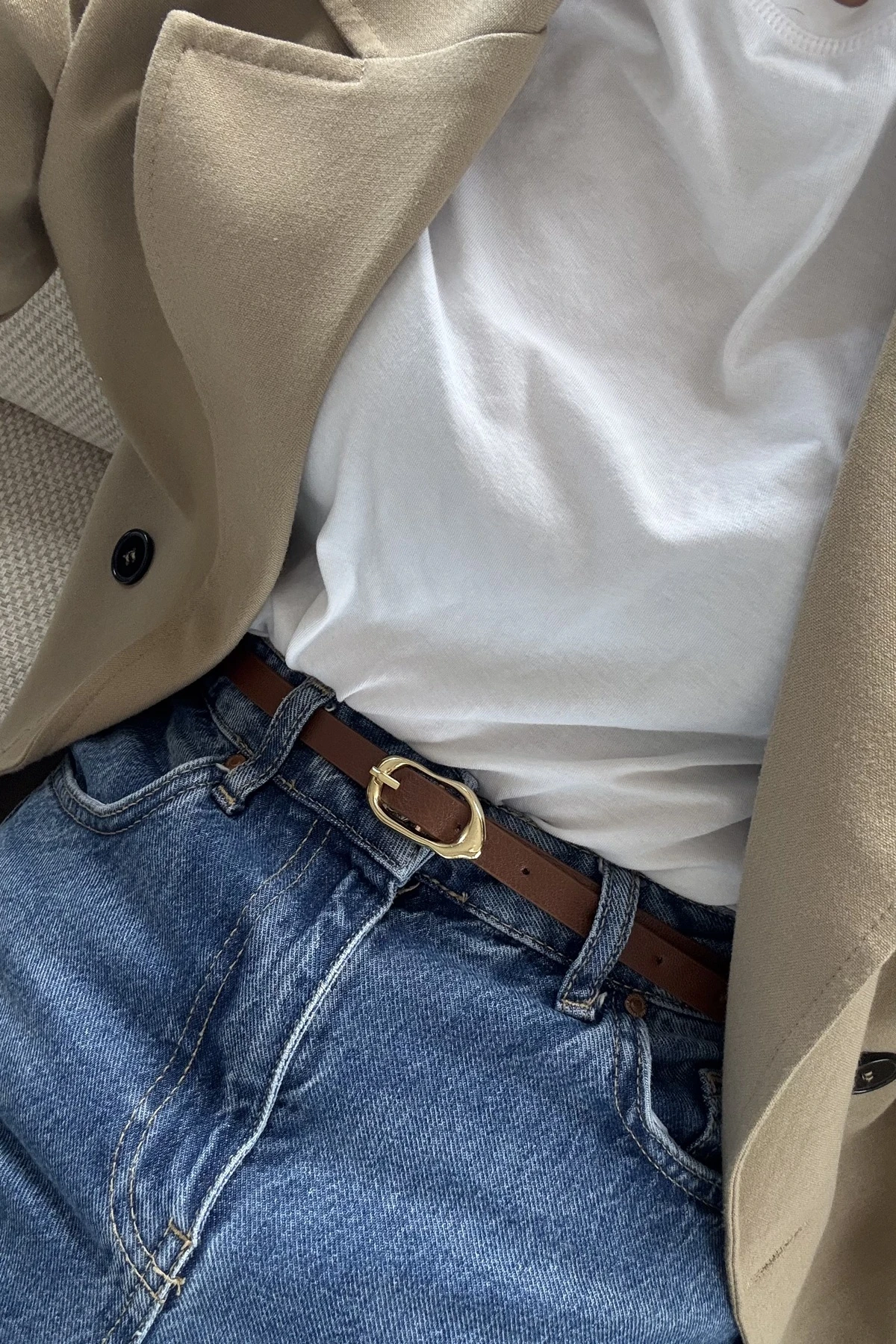 Marta Gold Tokalı Kadın Kemer - kahverengi