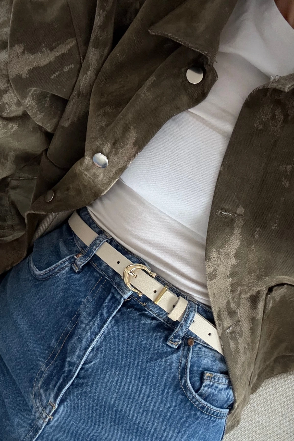 Elisa Gold Tokalı Kadın Kemer - bej