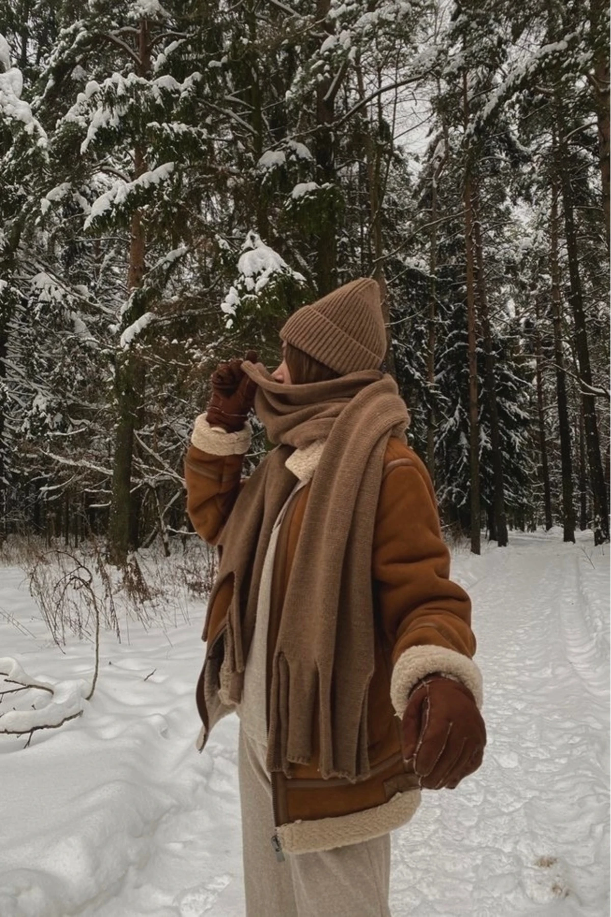 Örme Pamuklu Unisex Bere (Kahverengi) - kahverengi