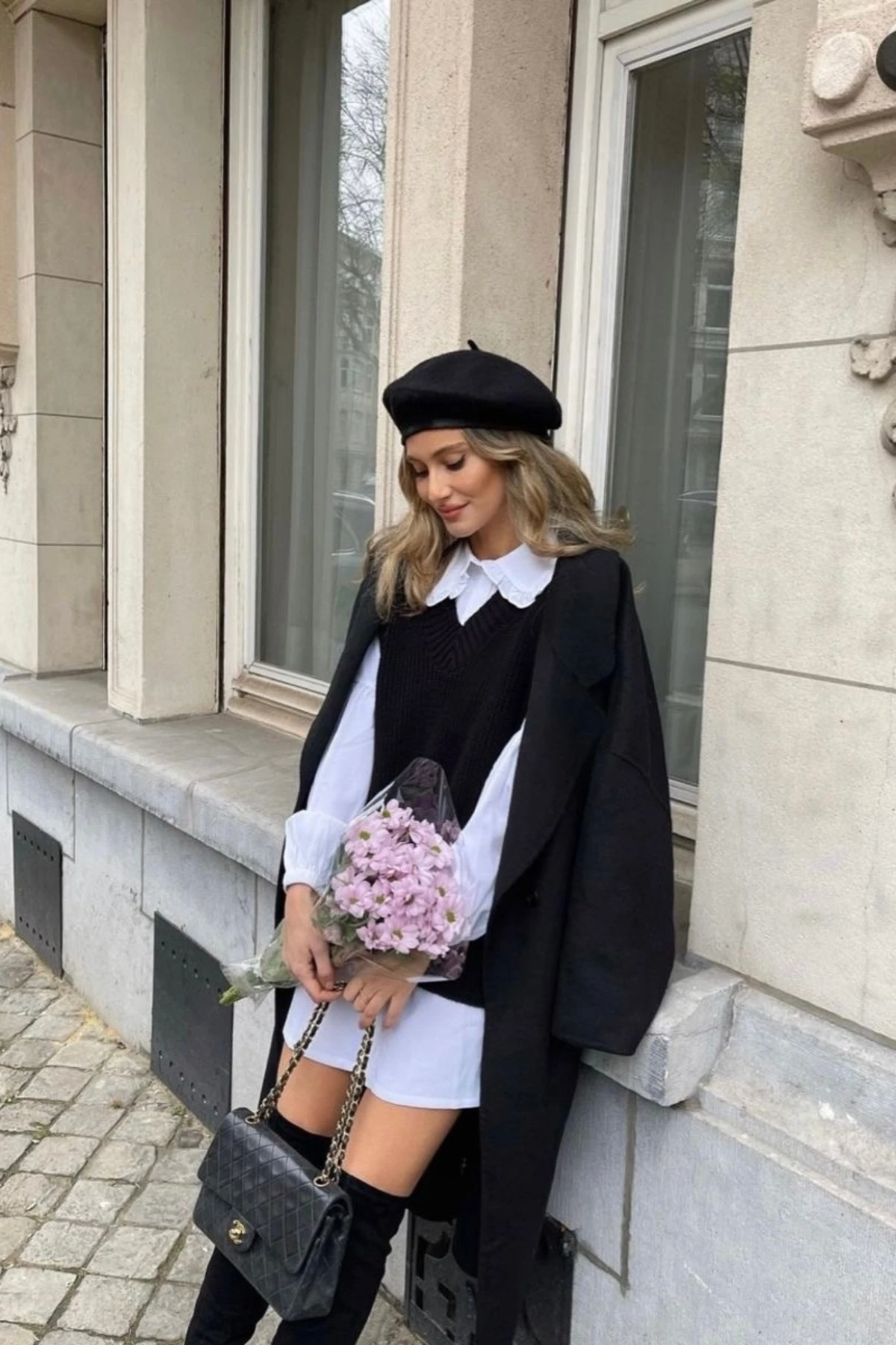 Kadın Ressam Şapka - siyah