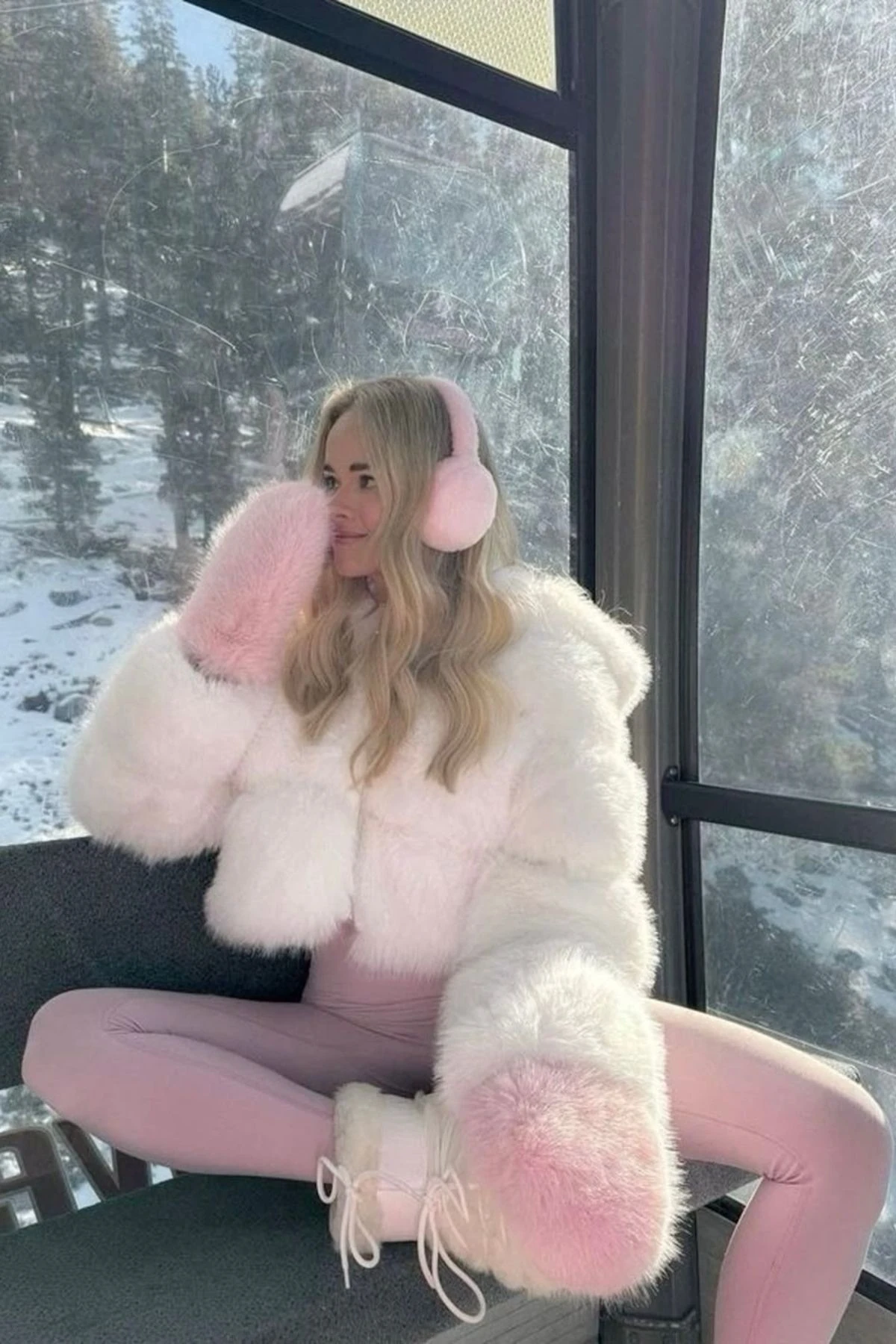 Katlanabilir Peluş Kulaklık - pembe