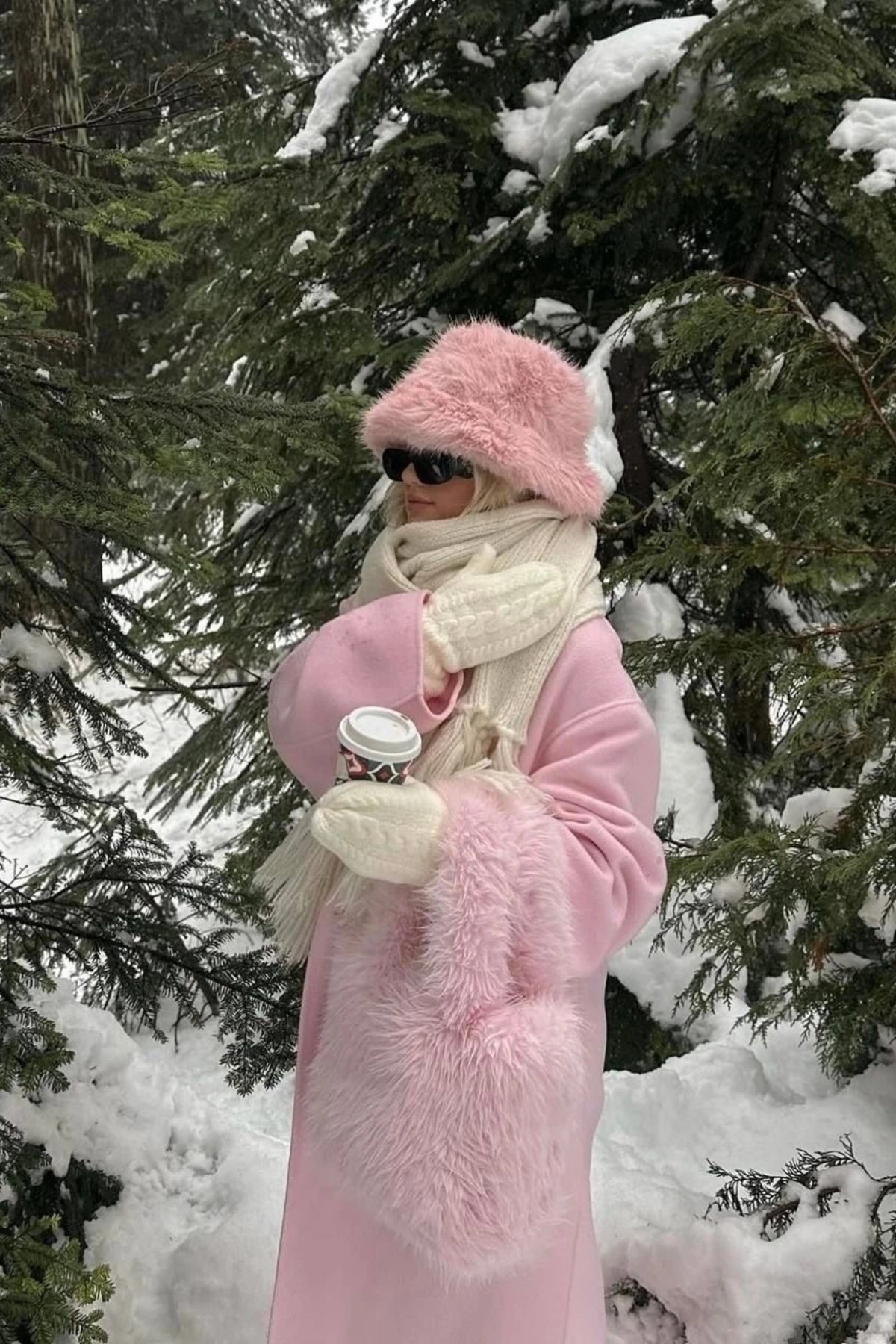 Premium Peluş Bucket Kadın Şapka - pembe