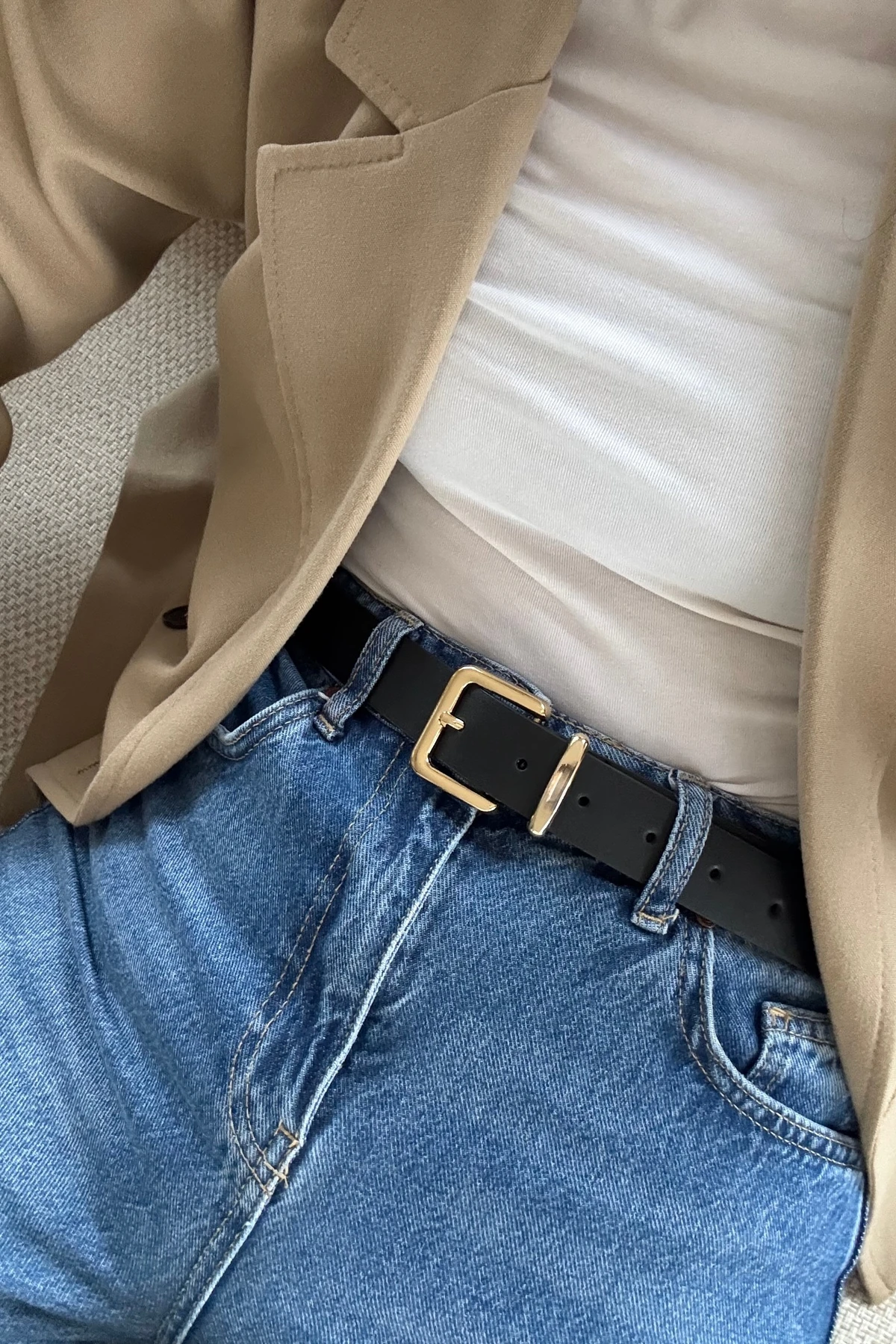 Severina Gold Tokalı Kadın Kemer - siyah