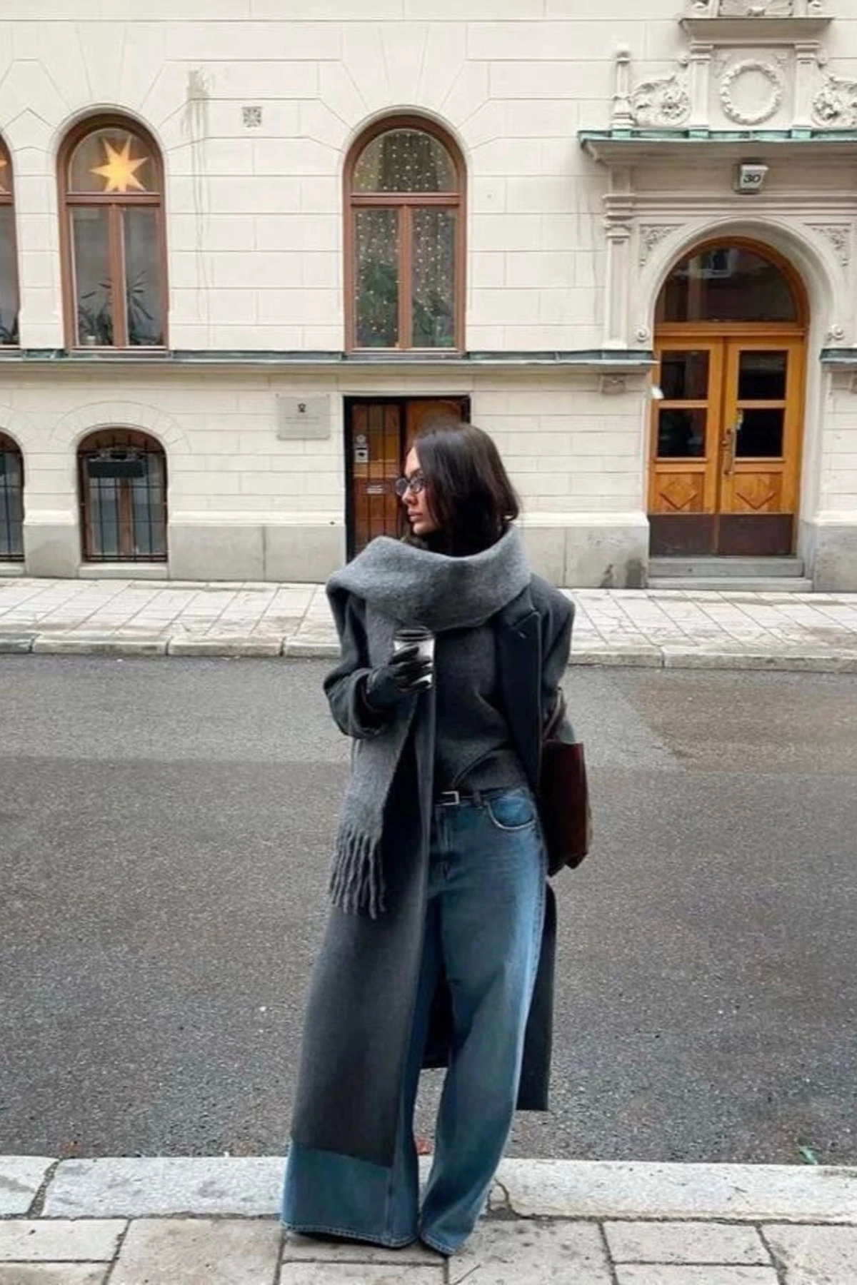 Alessa Atkı Yumuşak Dokulu Omuz Şalı - antrasit