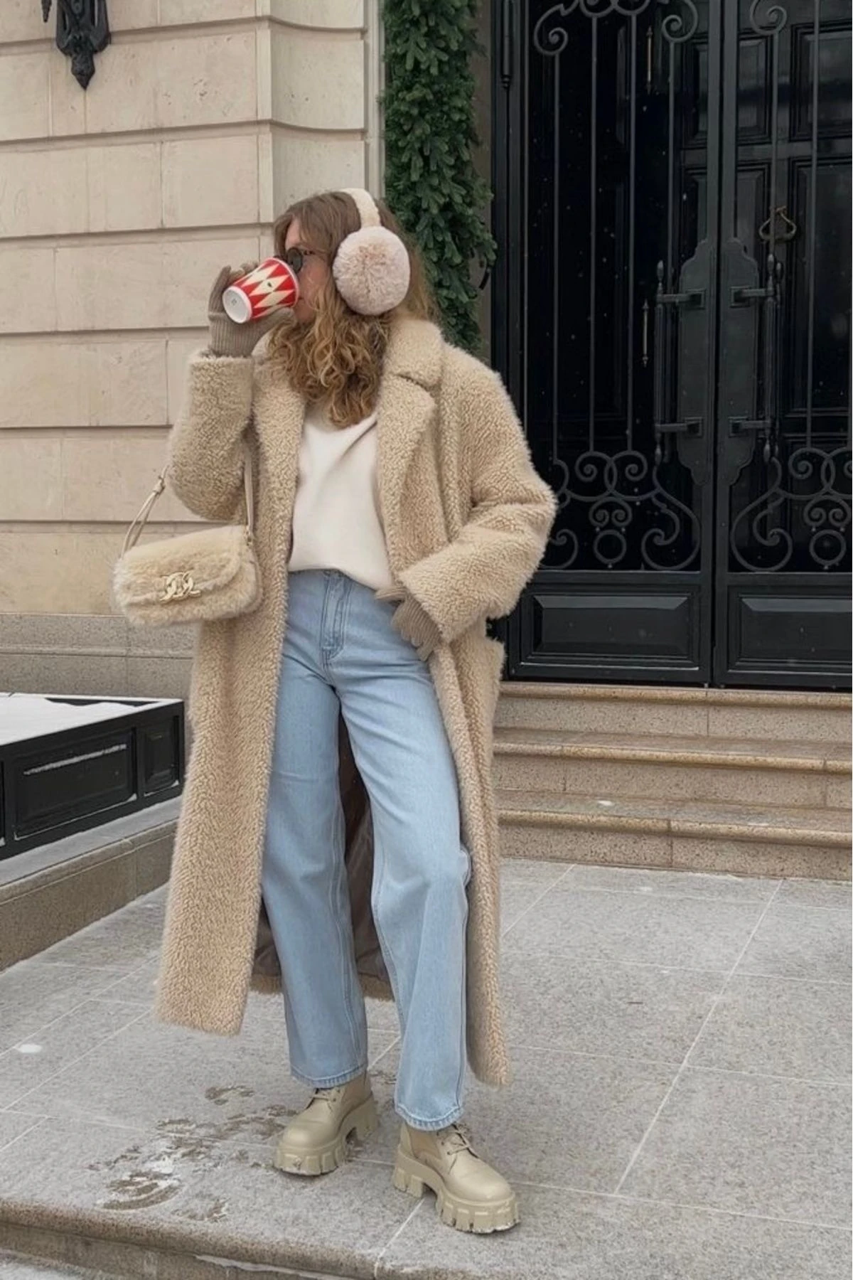 Katlanabilir Peluş Kulaklık - kahverengi