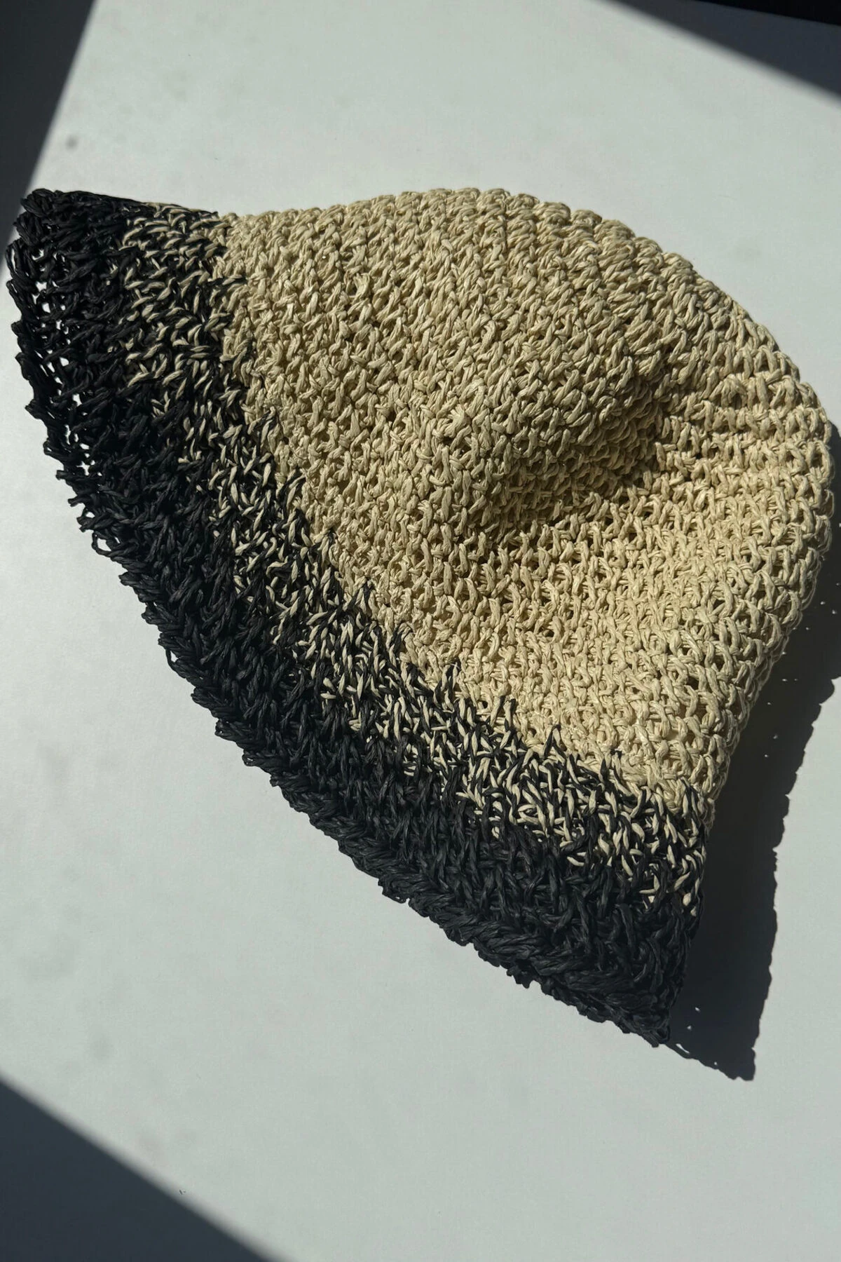 El Örgüsü Hasır Premium Bucket Şapka - siyah