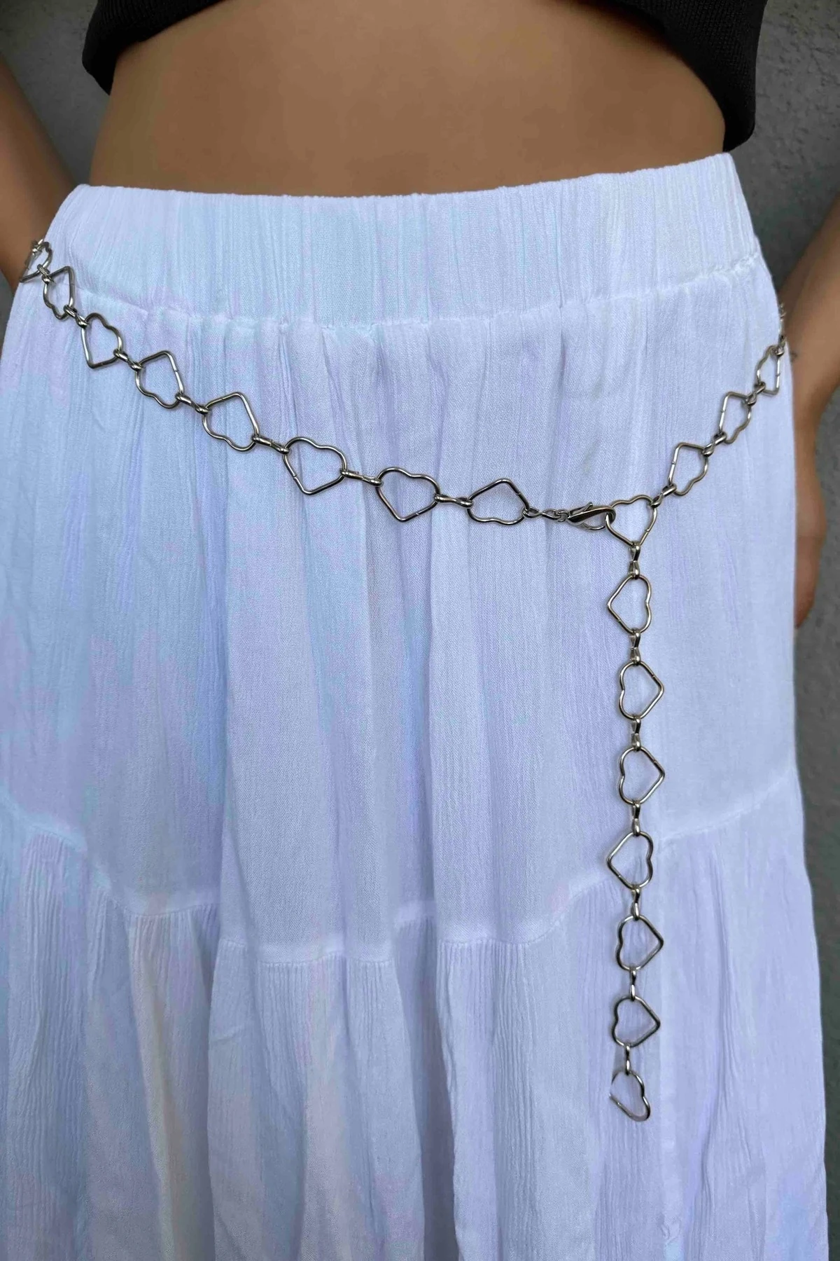 Özel Tasarım Kalpli Zincir Kemer