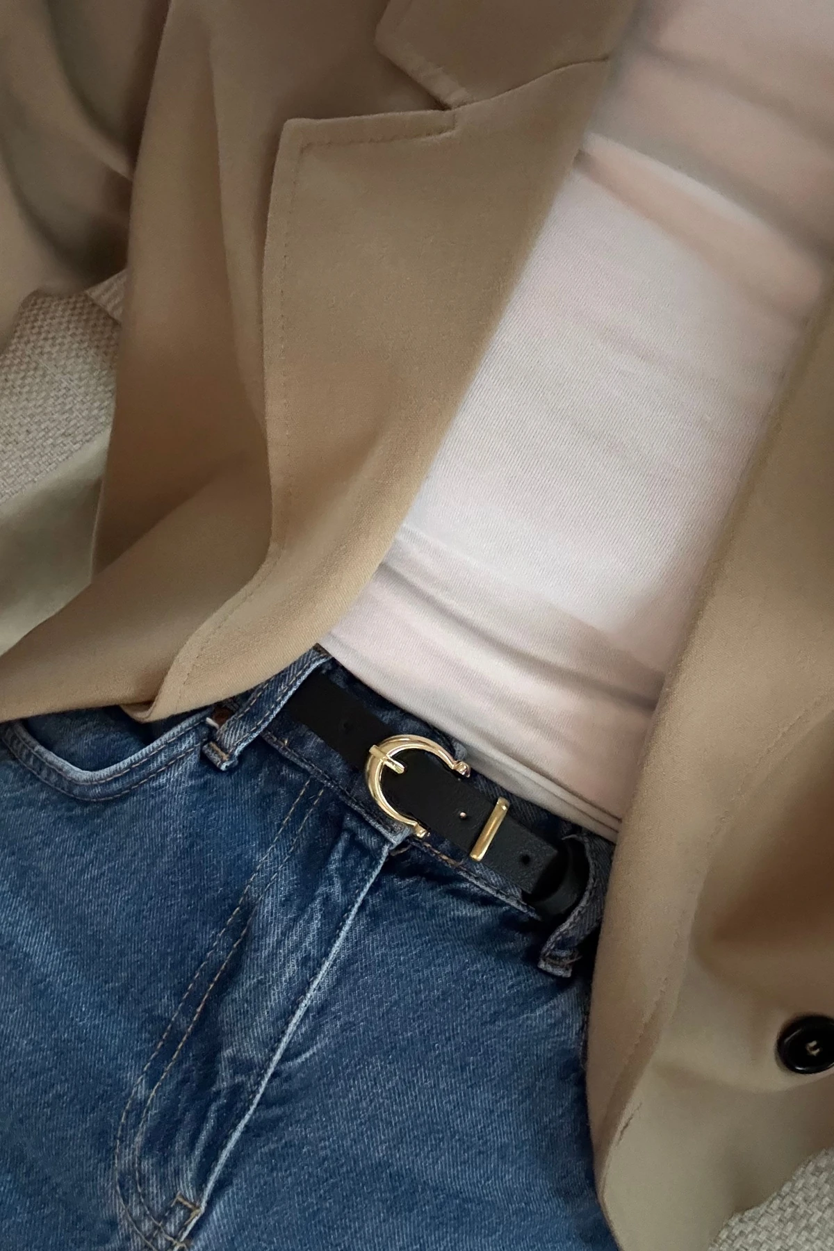 Elisa Gold Tokalı Kadın Kemer - siyah