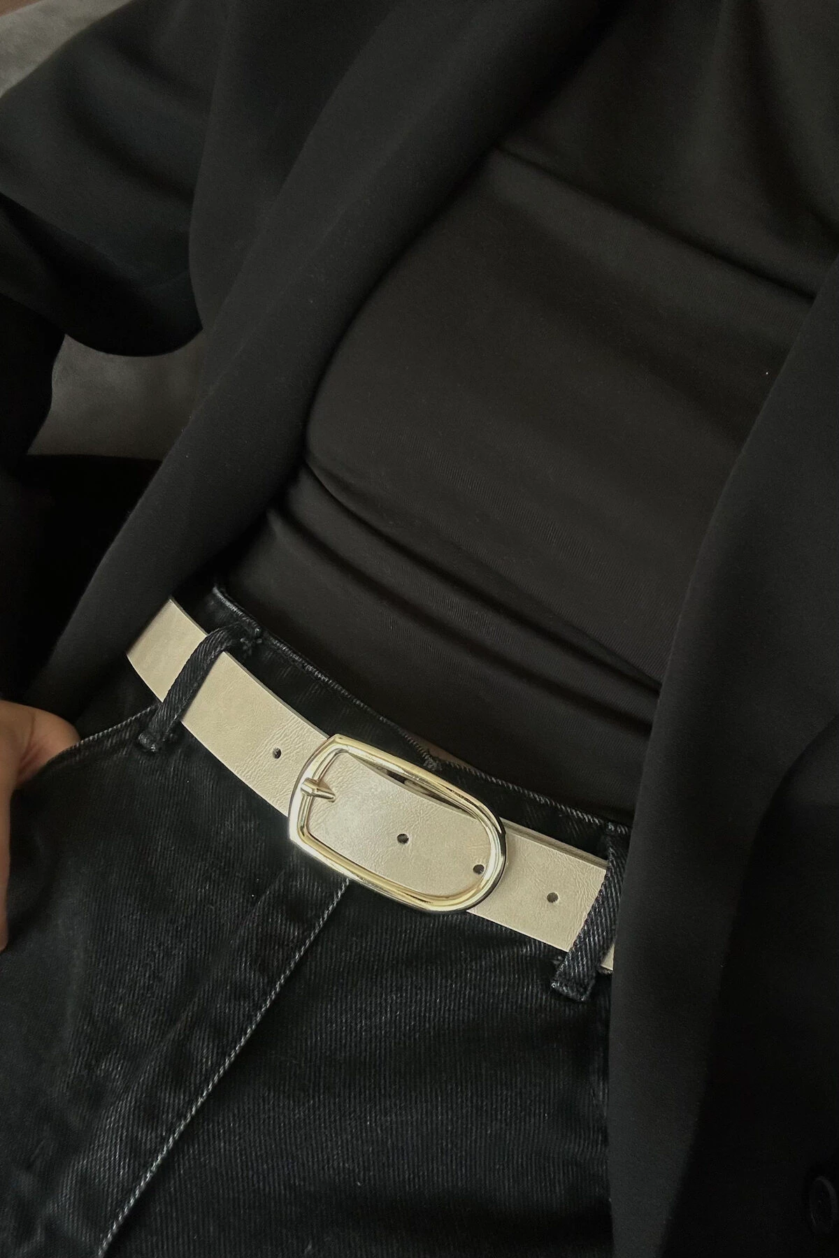 Gino Gold Tokalı Kadın Acı Kahve Kemer - bej