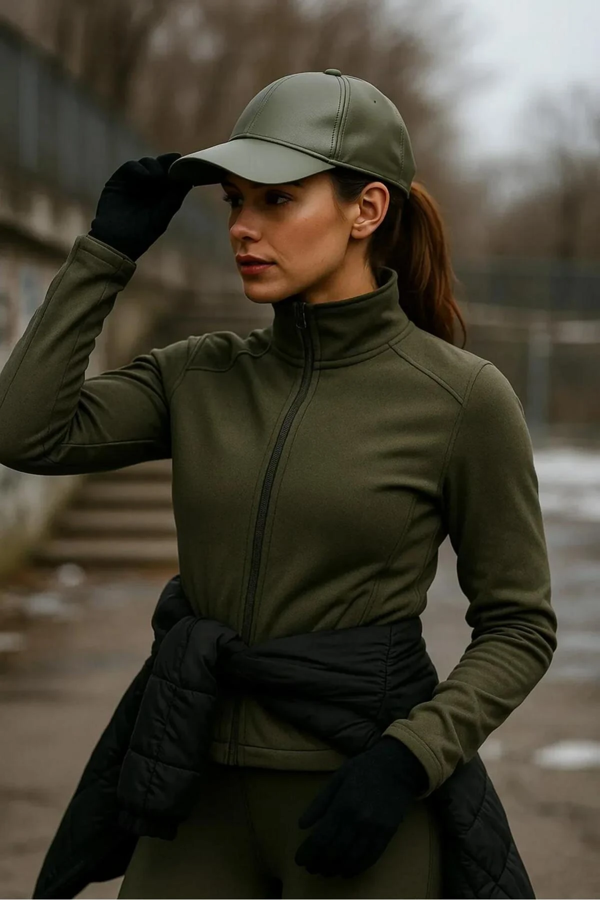 Baseball Deri Premium Unisex Şapka - haki