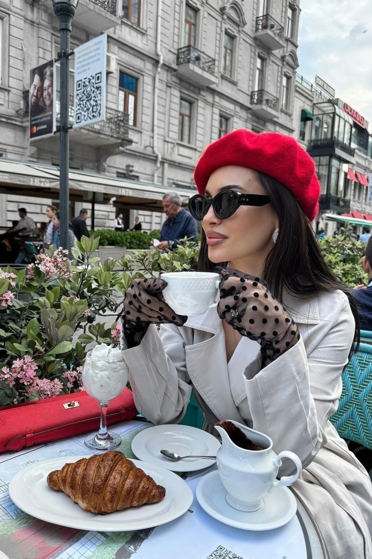 Kadın Ressam Şapka - kırmızı