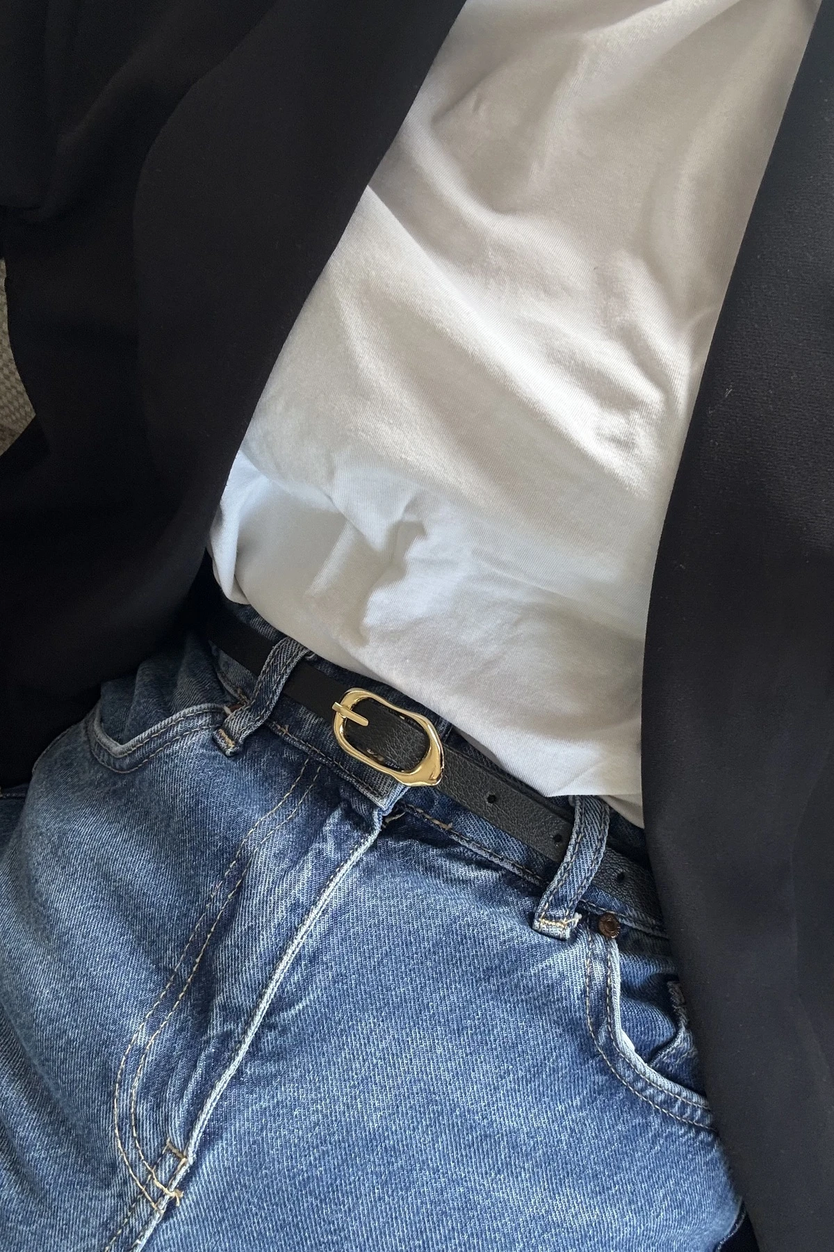 Marta Gold Tokalı Kadın Kemer - siyah