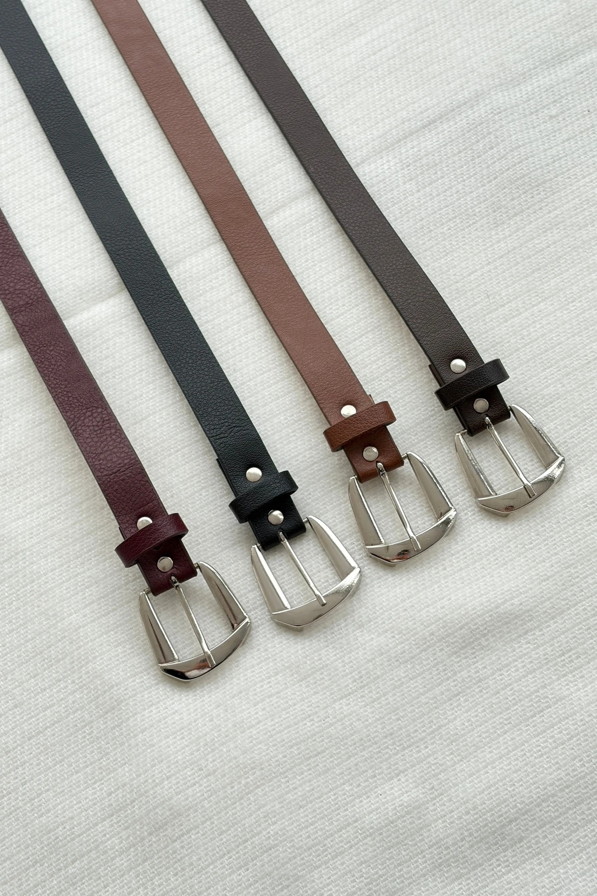 Boris Gümüş Tokalı Kadın Kemer 4'lü Set - 4'lü set