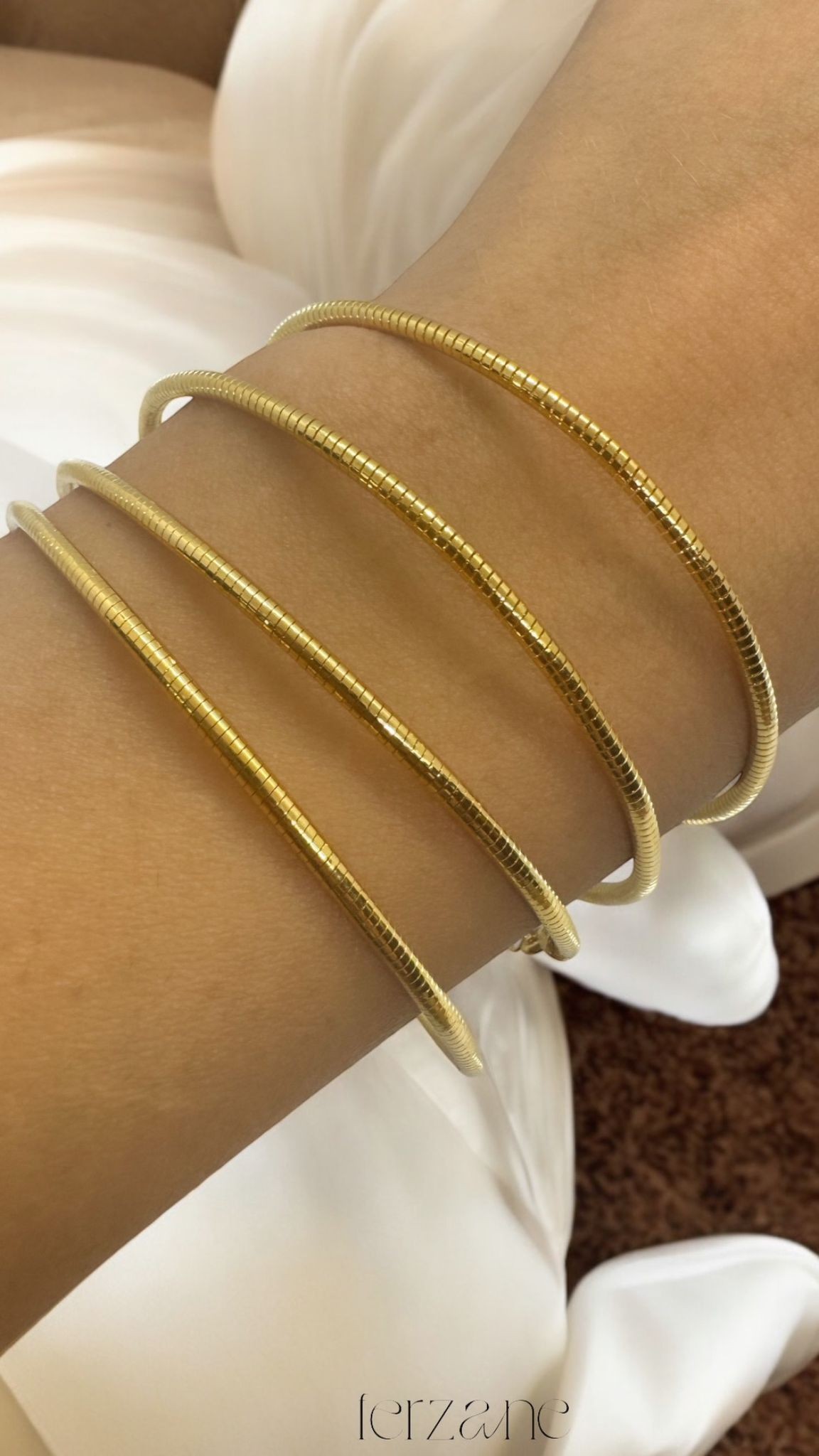 925 Ayar İthal Wire Bracelet Gold Gümüş Bileklik