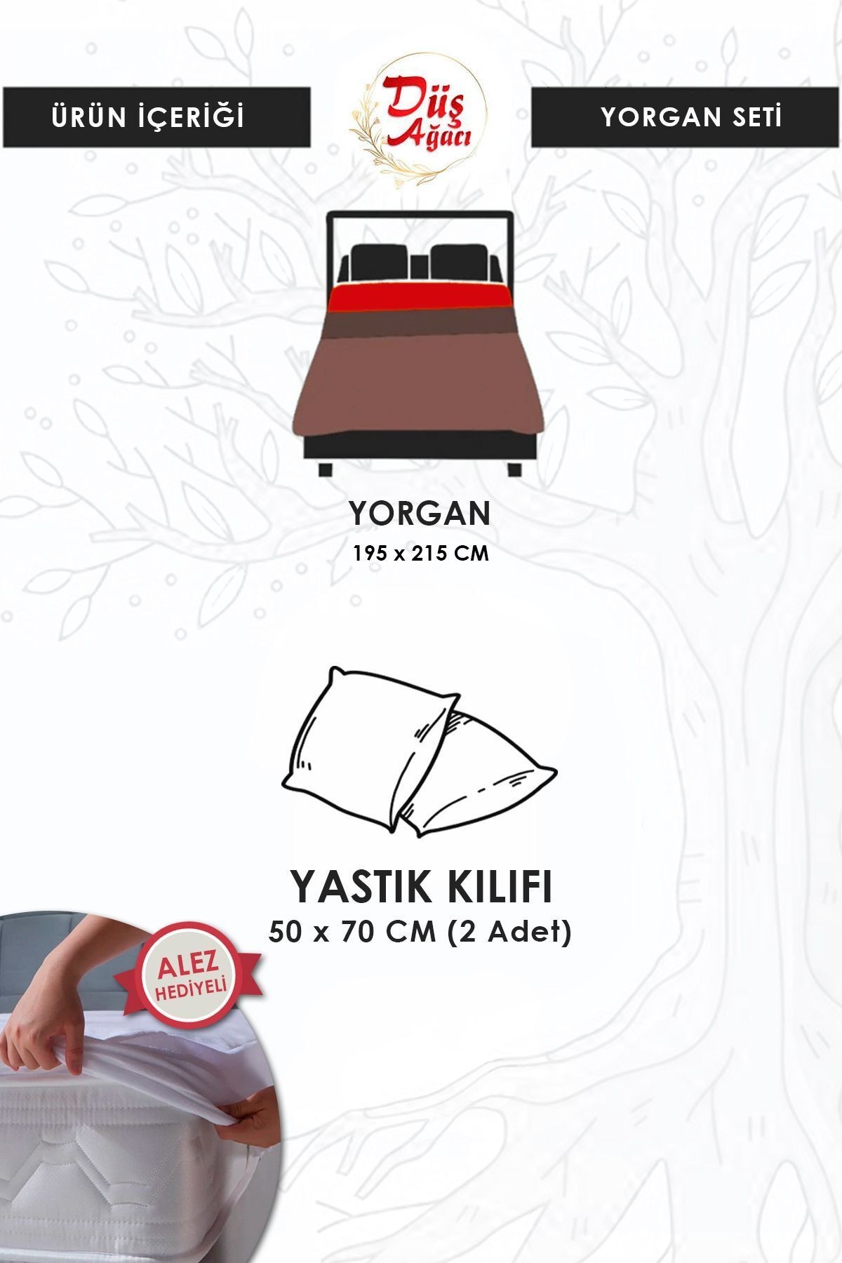 Çift Yönlü Kadife Uyku Seti Cancana Gümüş Gri - Çift Kişilik Uyku Seti Modern Tasarım