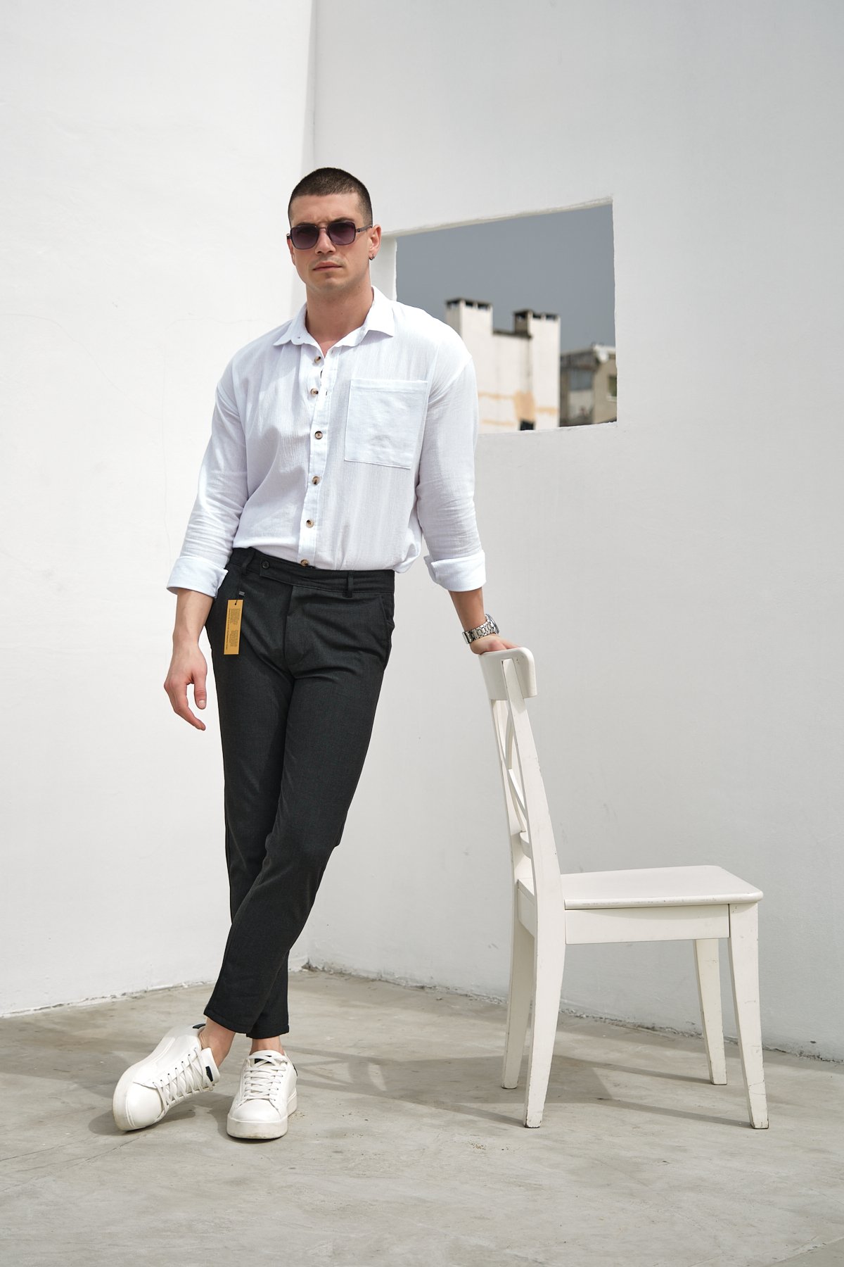 Erkek Italyan Kesim Slim Fit Kaliteli Esnek Likralı Kumaş Pantolon EPL-011 - antrasit/füme