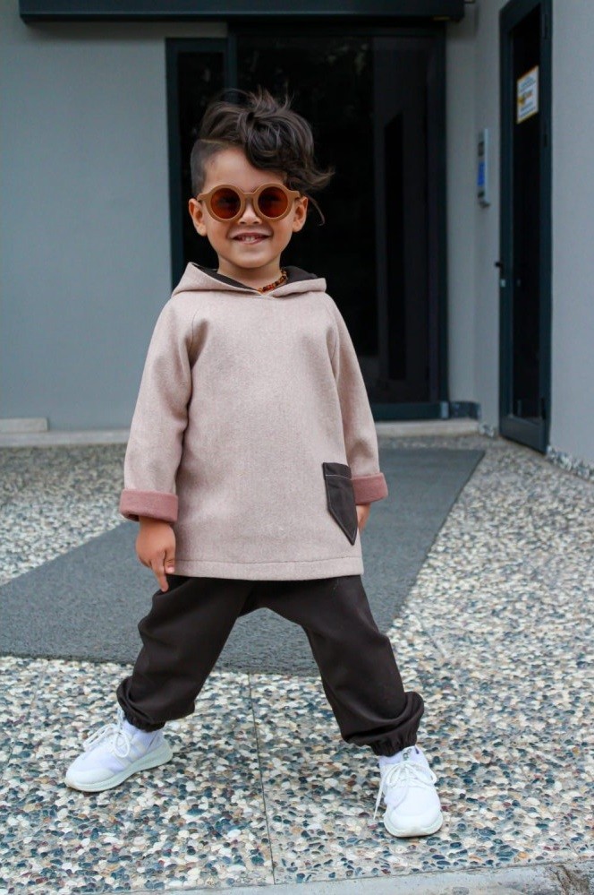 Krem Kahve Sweat Takım