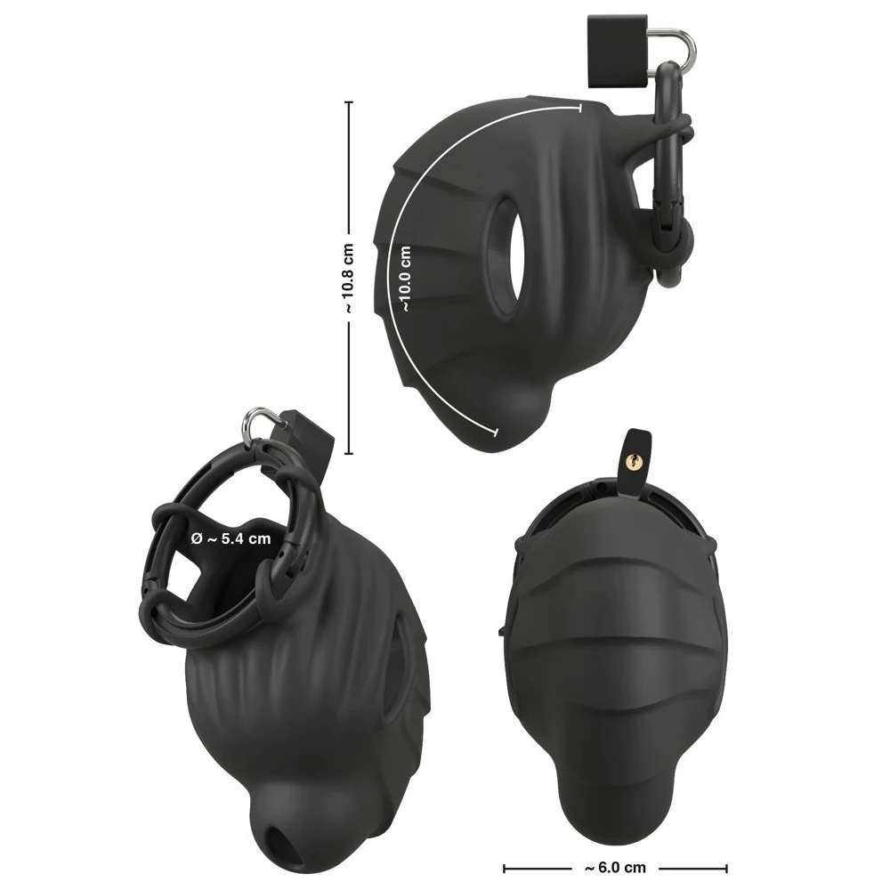 Silikon Penis Halkası ve Kilitli Penis Kafesi Seti