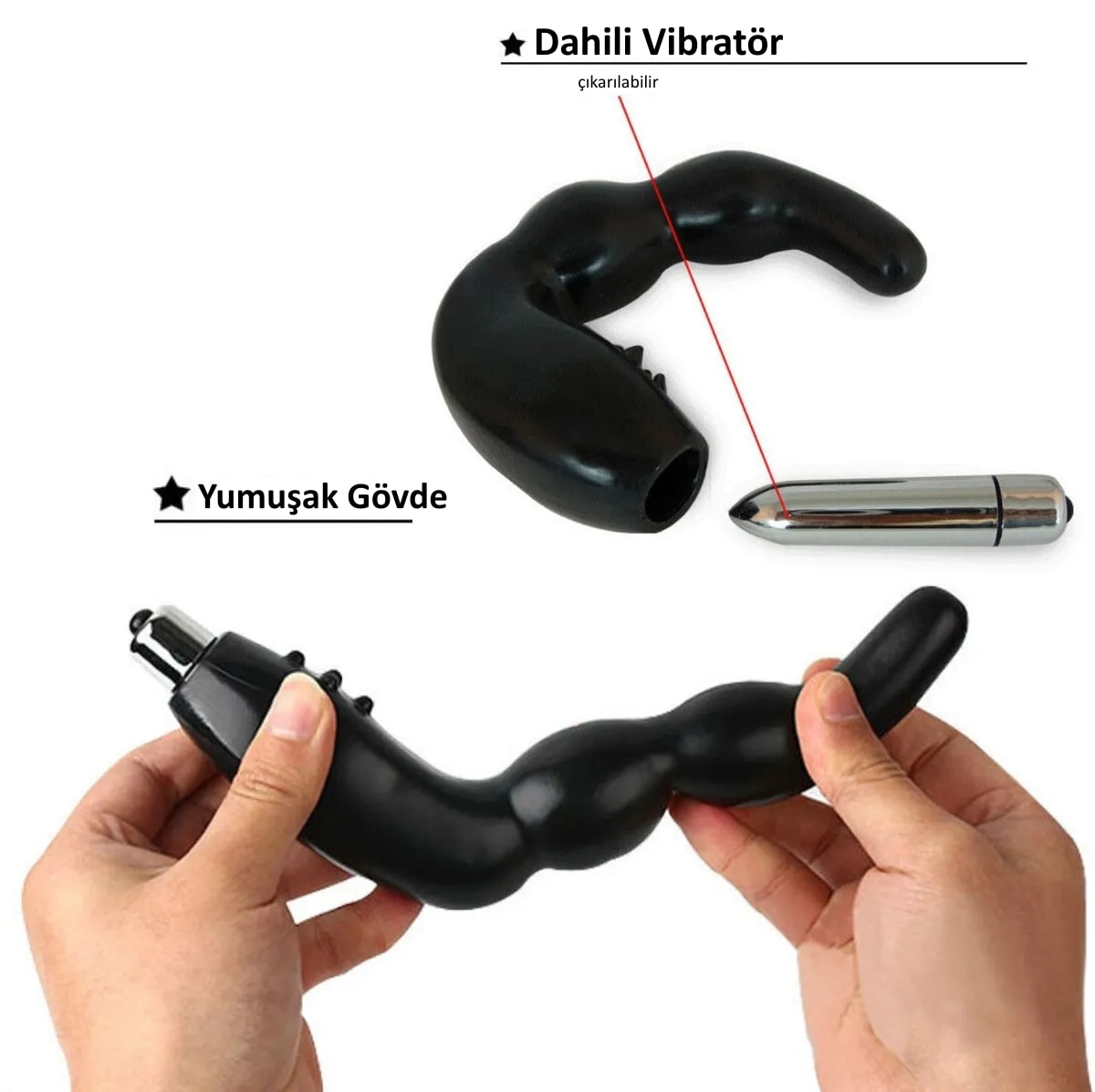 Prostat Uyarıcılı Titreşimli G-Spot ve Anal Plug Vibratör – Su Geçirmez, Sessiz ve Güçlü