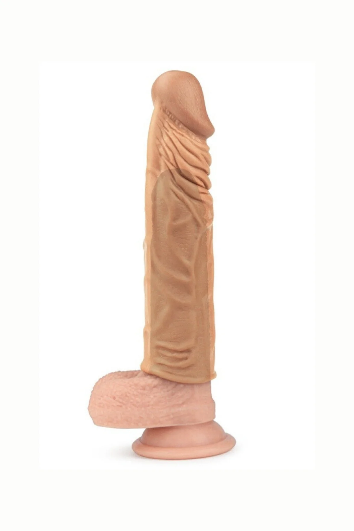 15 cm Gerçekçi 5 cm Dolgulu Uzatmalı Realistik Penis Kılıfı Prezervatif